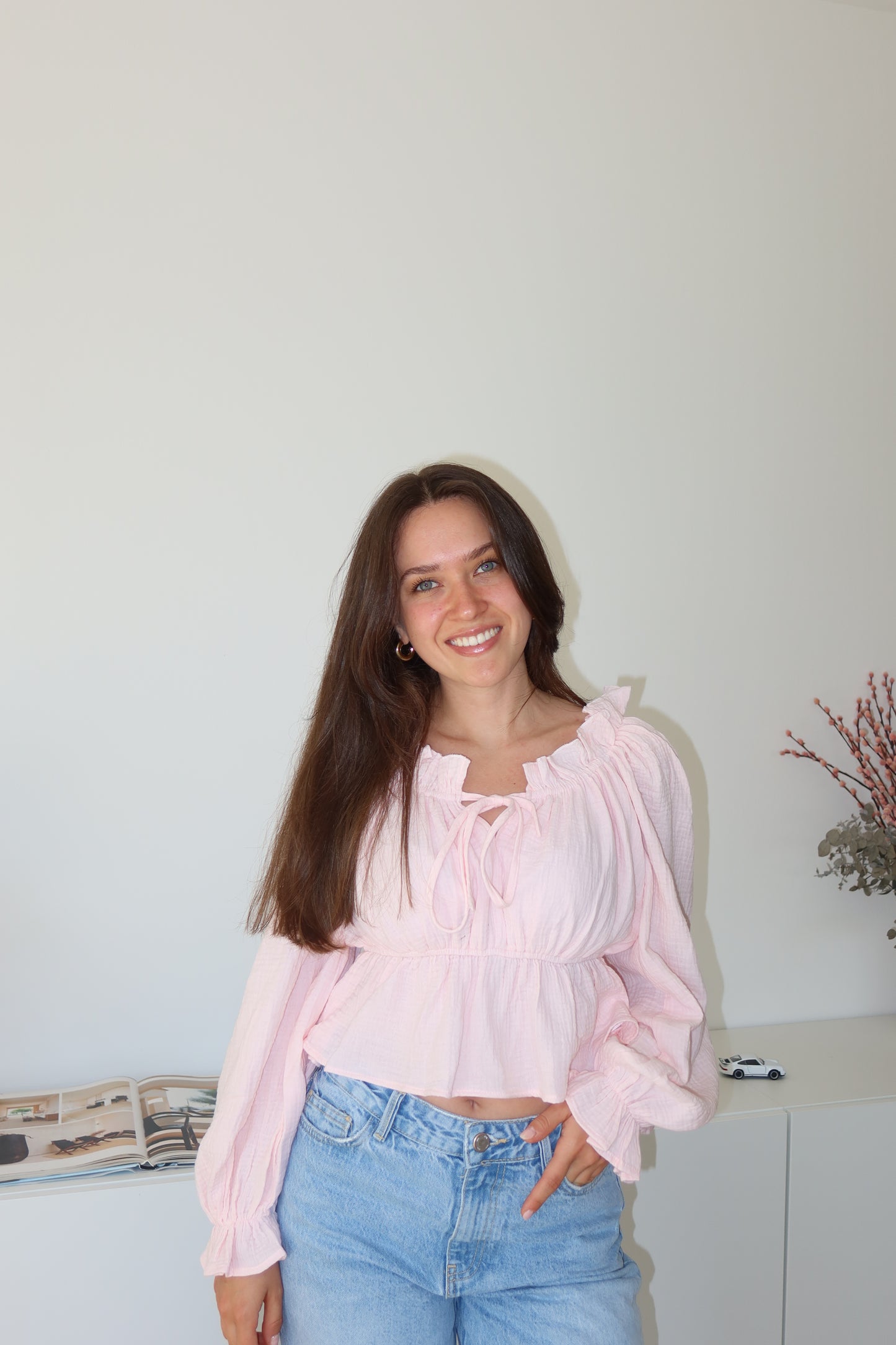 Musselin Bluse Volant - Blossom