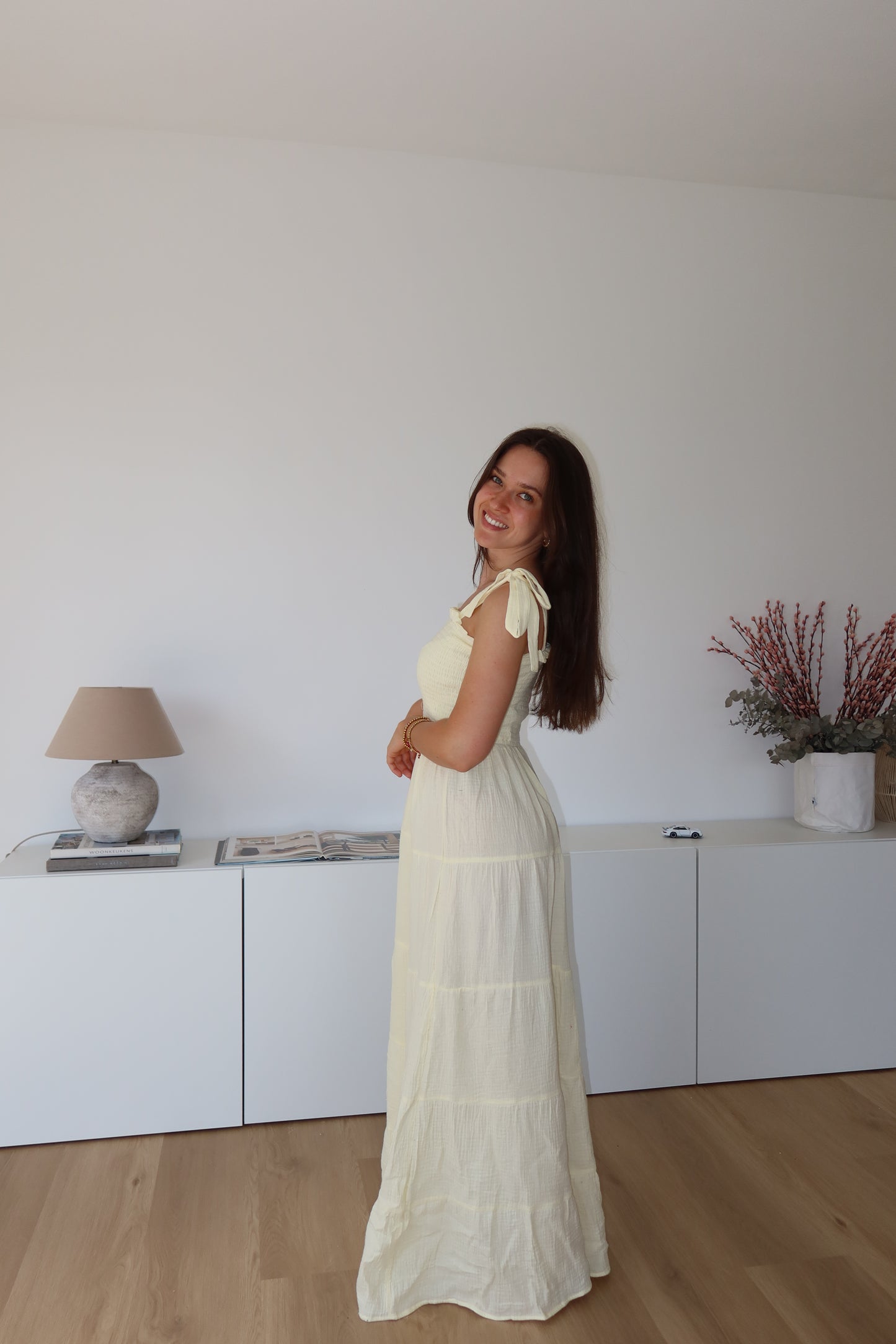 Musselin Maxikleid - Yellow