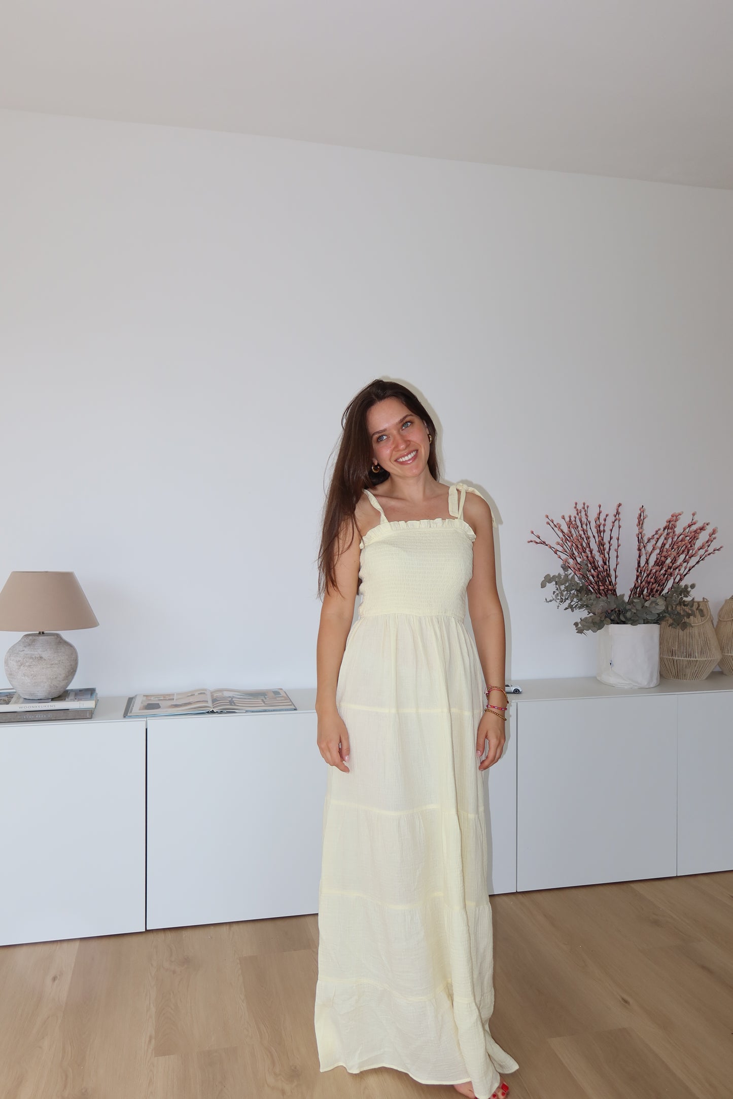 Musselin Maxikleid - Yellow