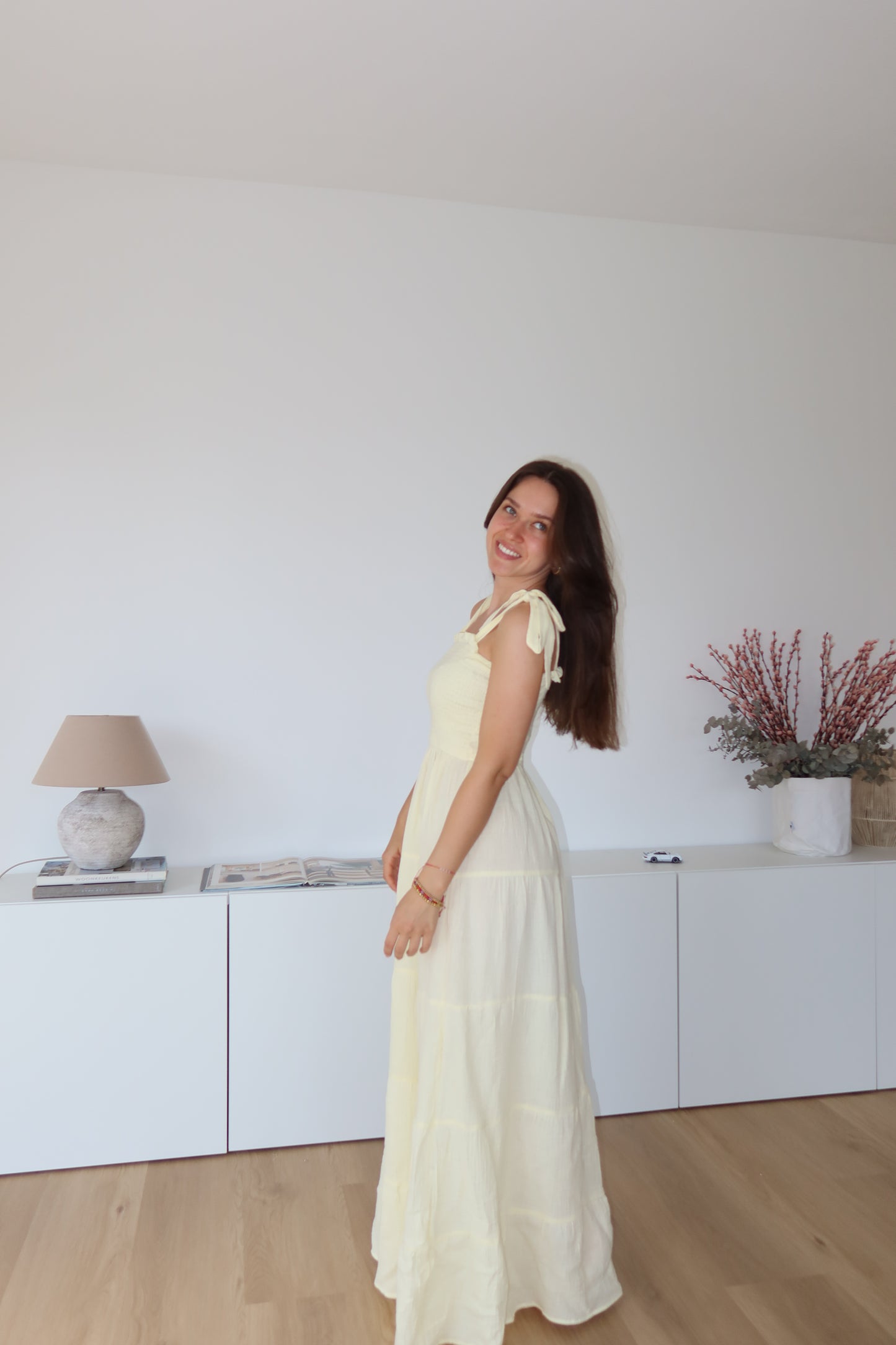 Musselin Maxikleid - Yellow
