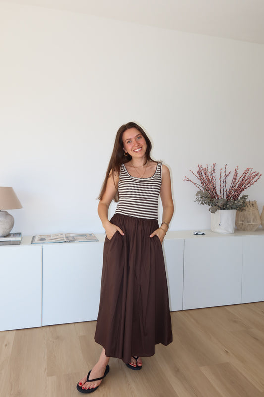 Gestreiftes Maxikleid