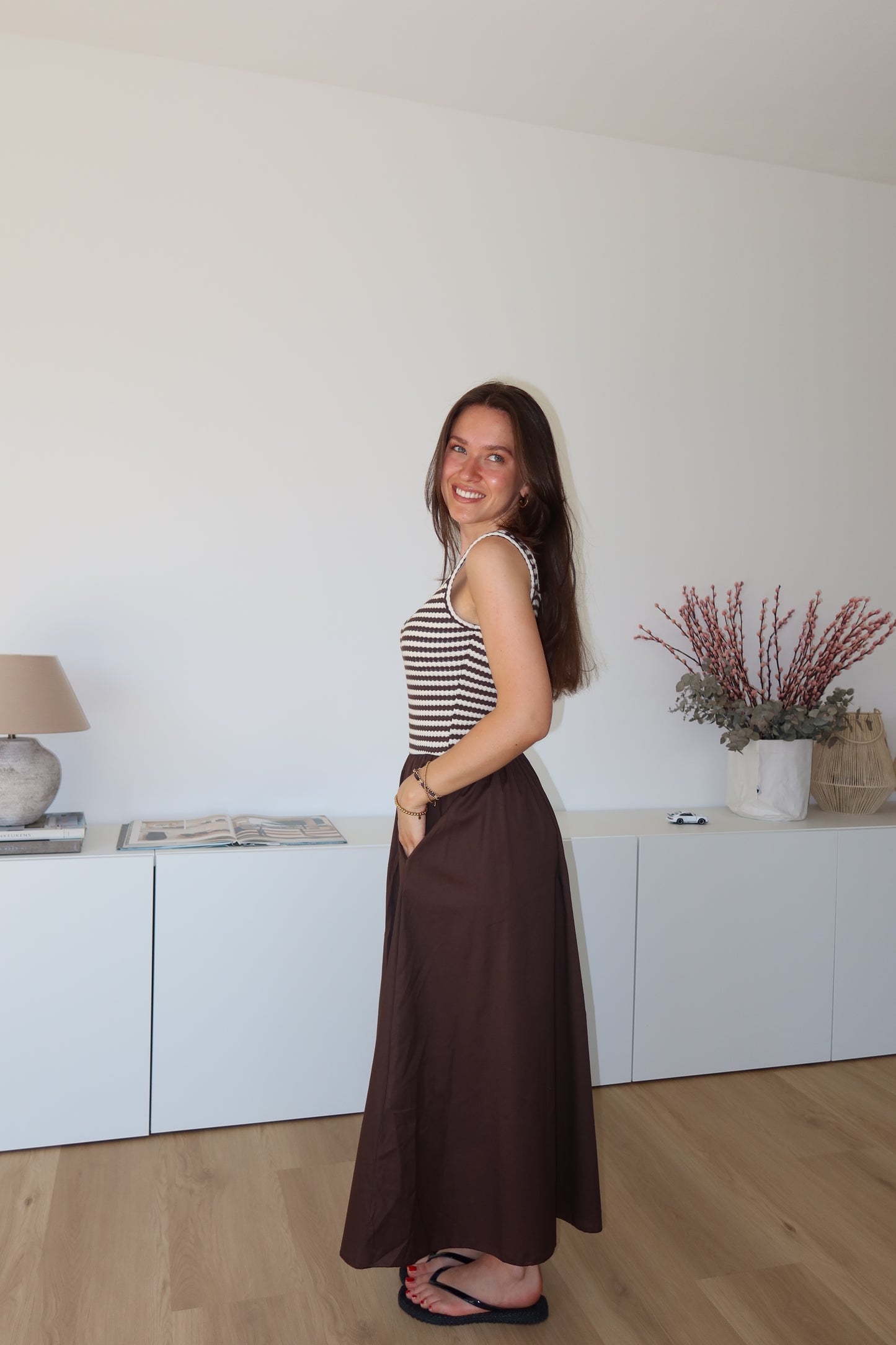 Gestreiftes Maxikleid