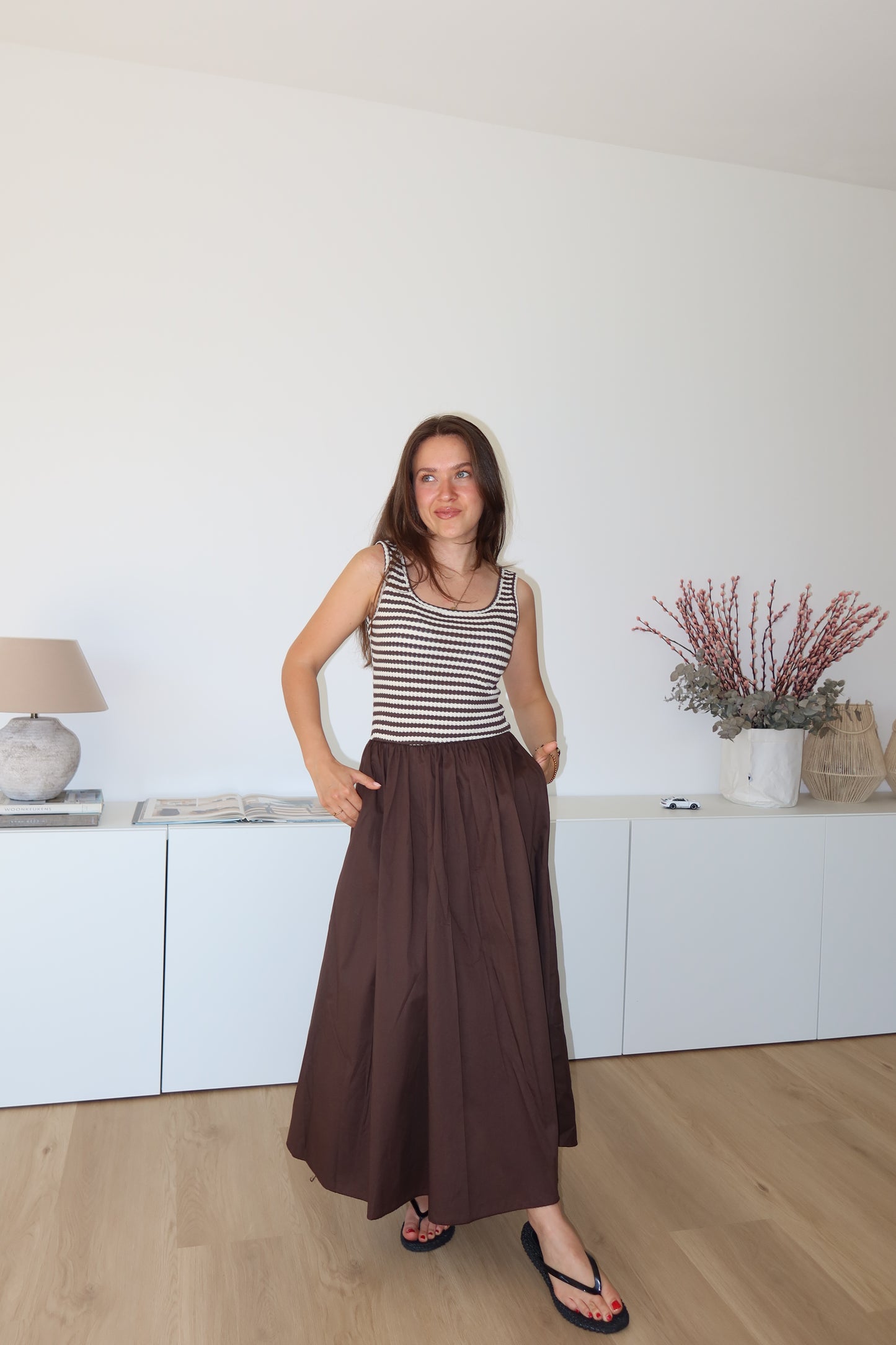 Gestreiftes Maxikleid