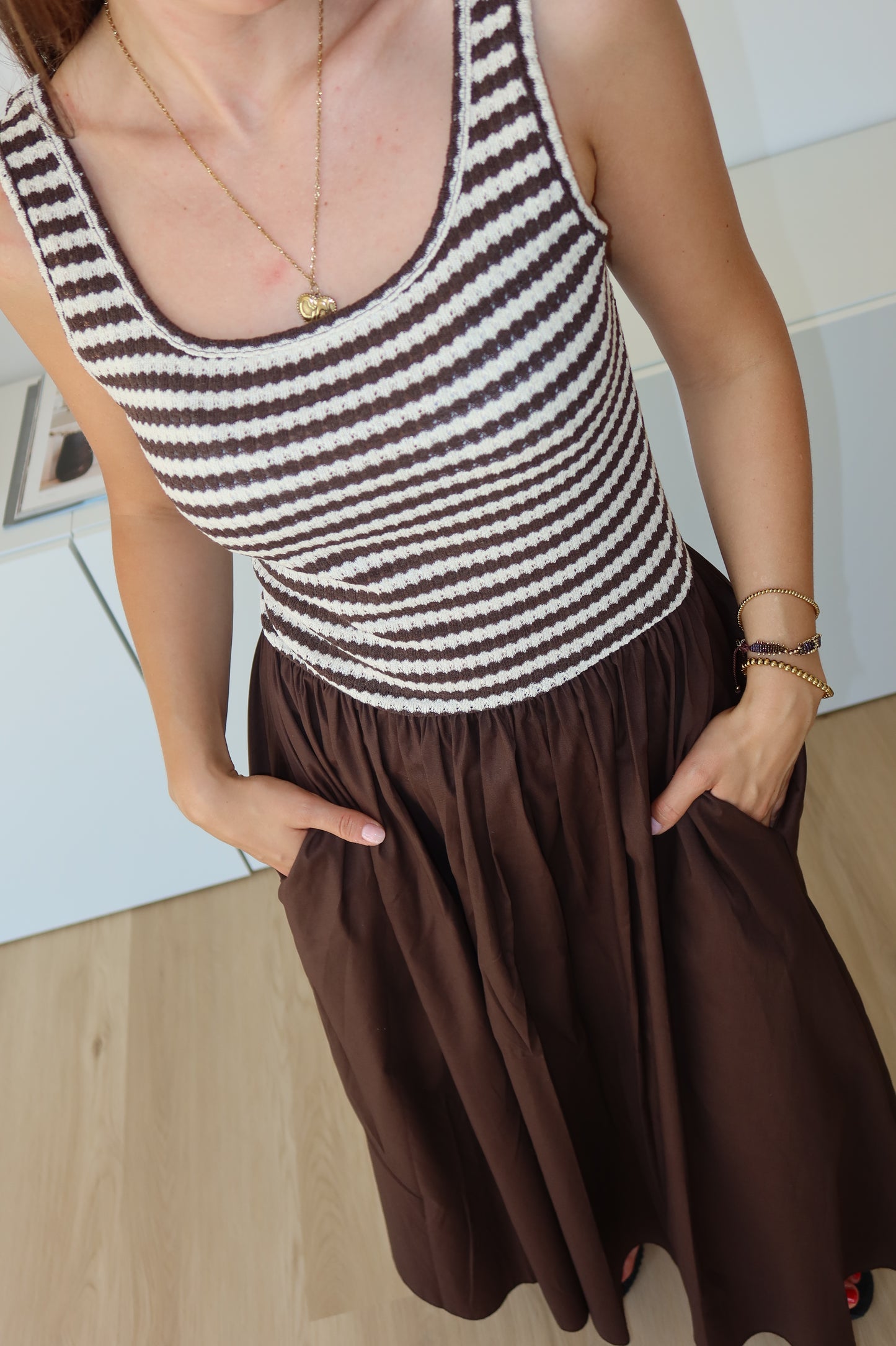 Gestreiftes Maxikleid