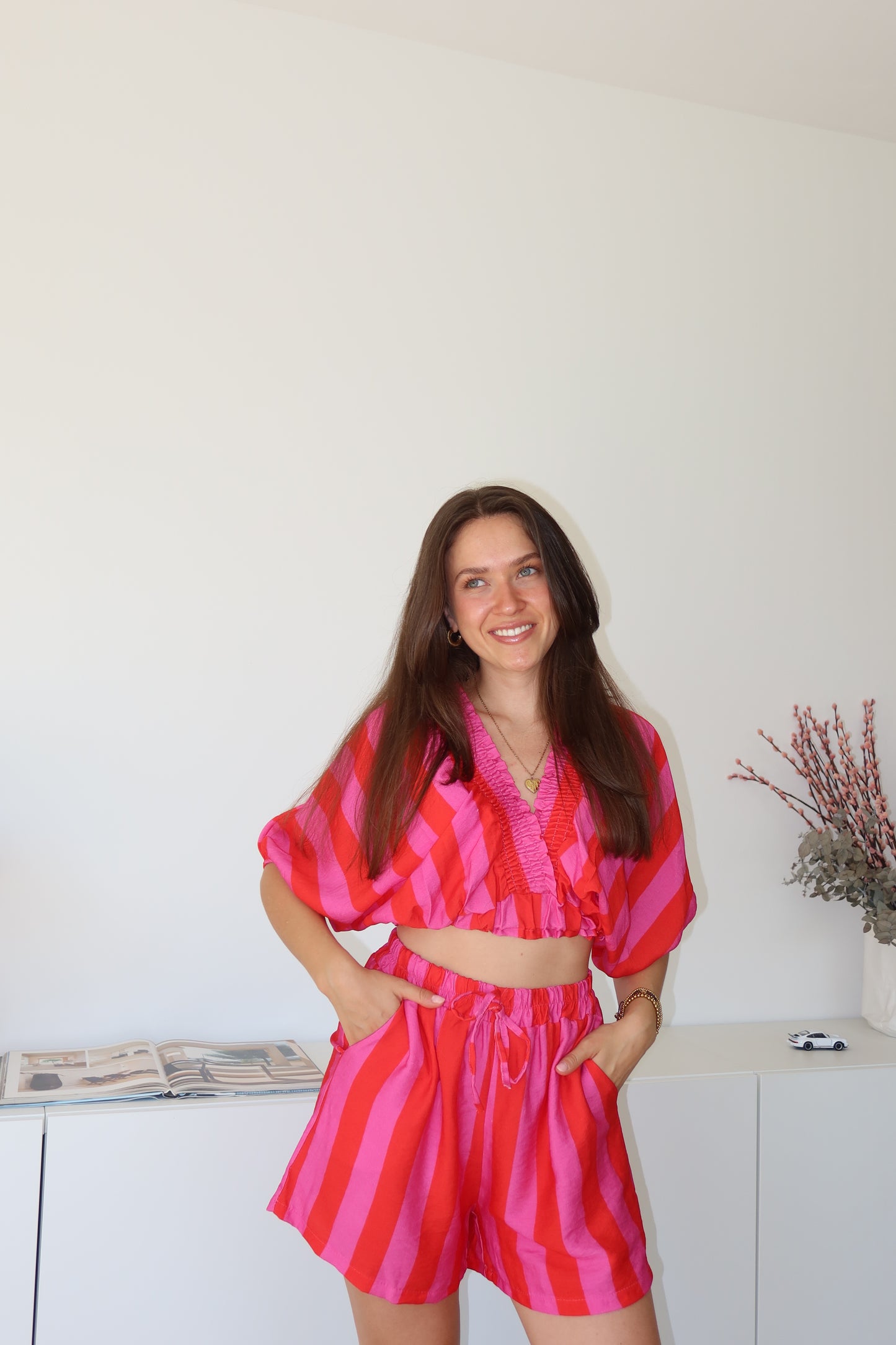 Striped Shirt Cotton - Pink/Red
