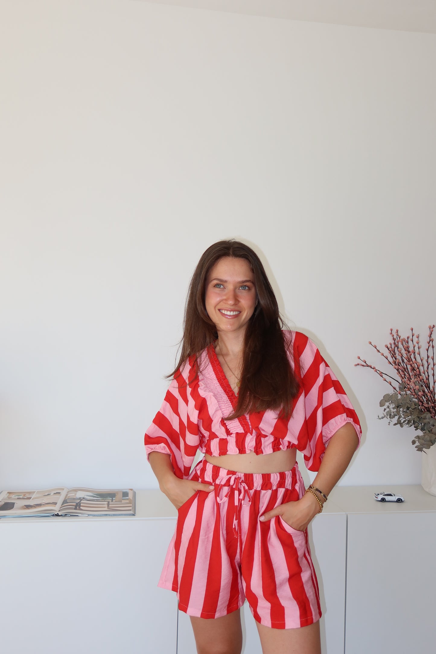Striped Shirt Cotton - Blossom/Red