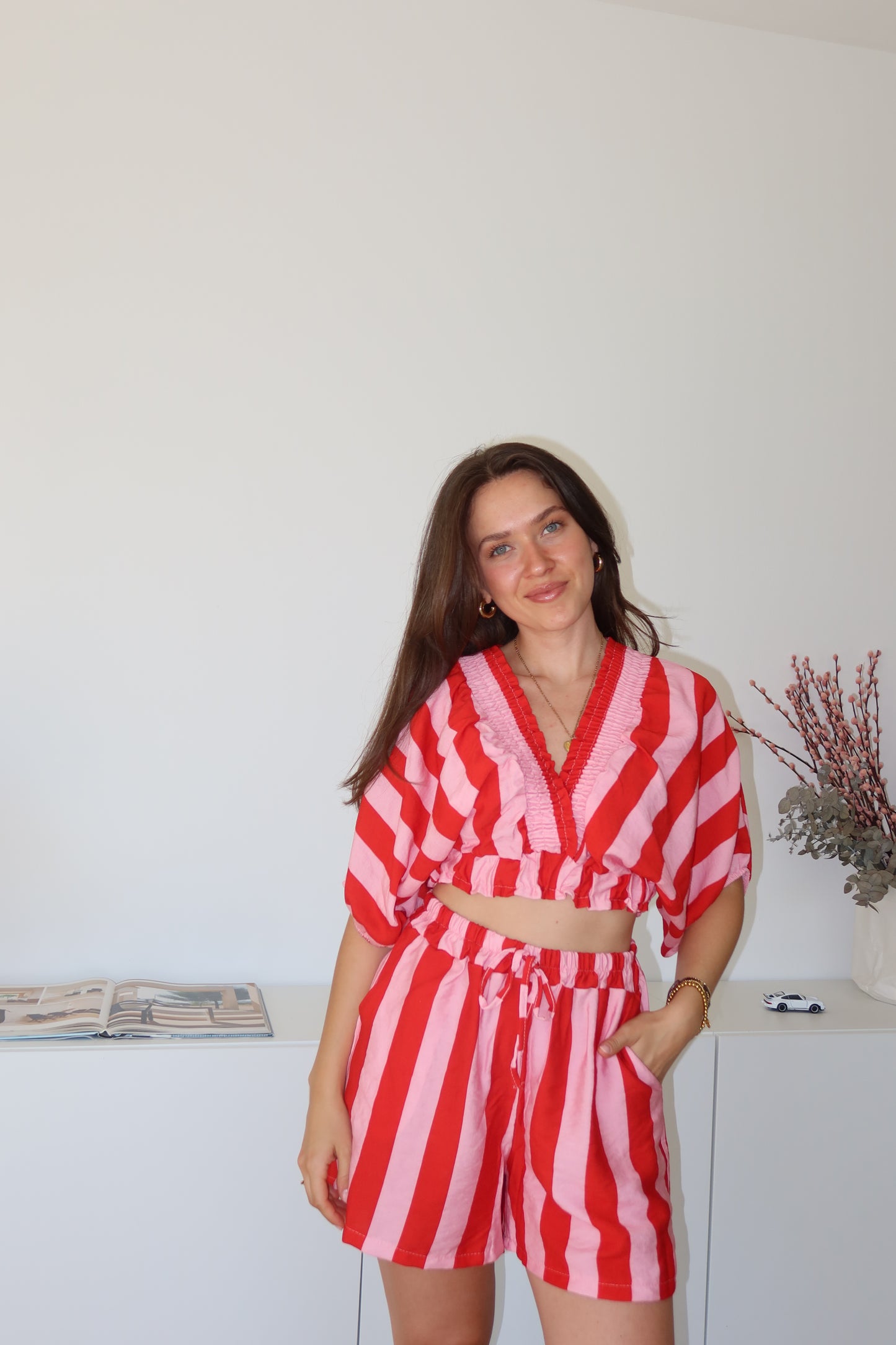 Striped Shirt Cotton - Blossom/Red
