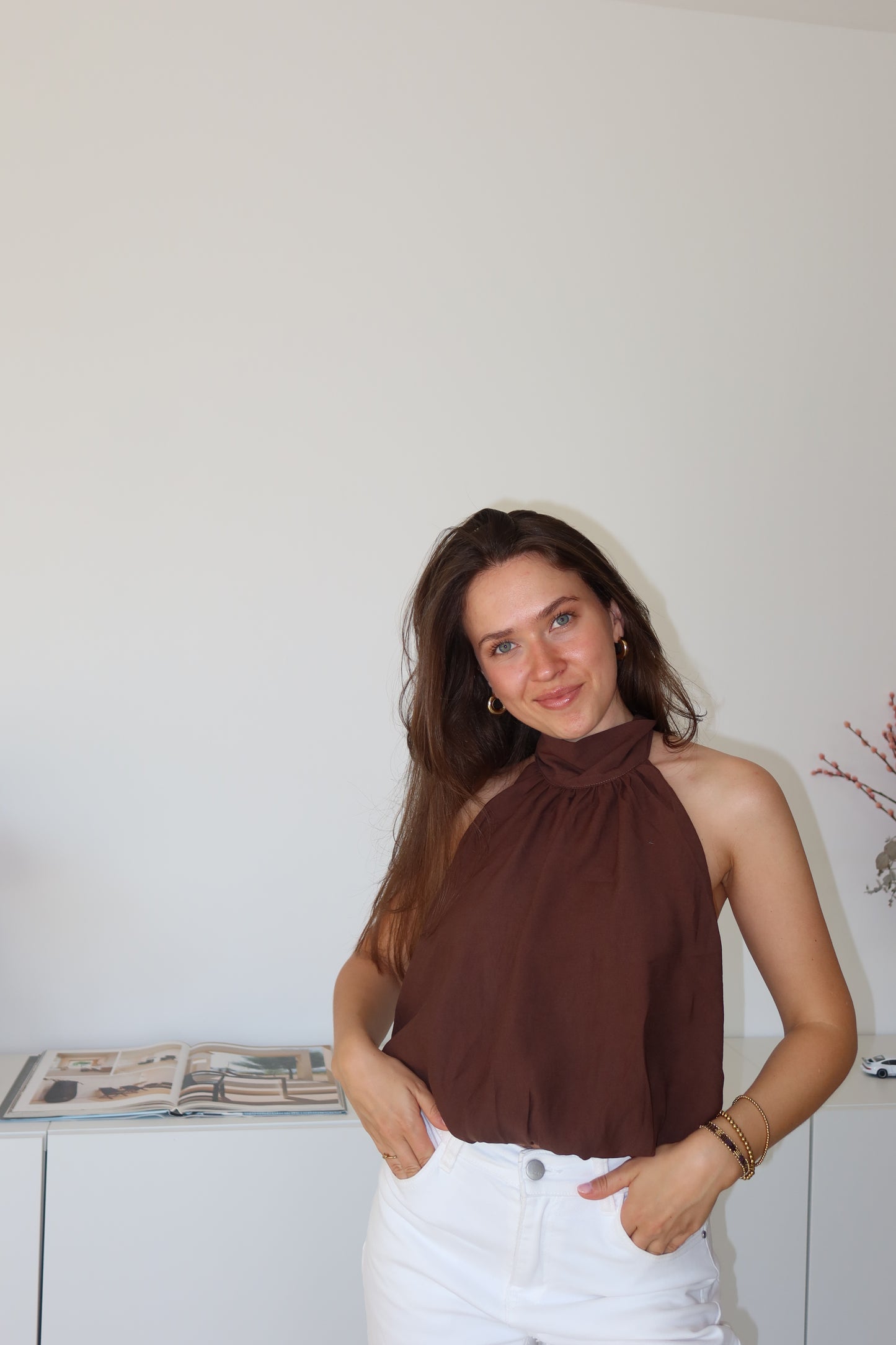 Neckholder Top - Brown