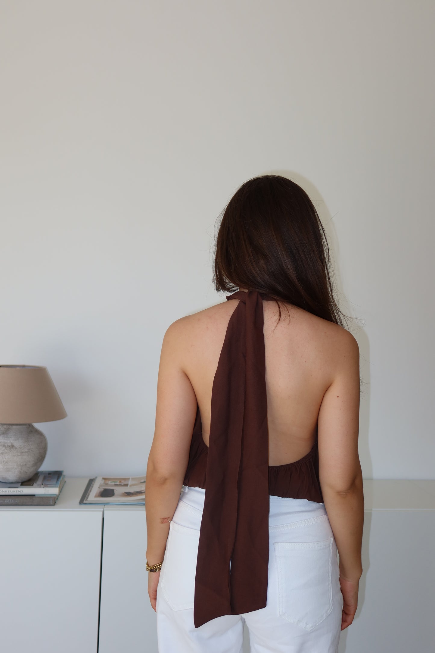 Neckholder Top - Brown
