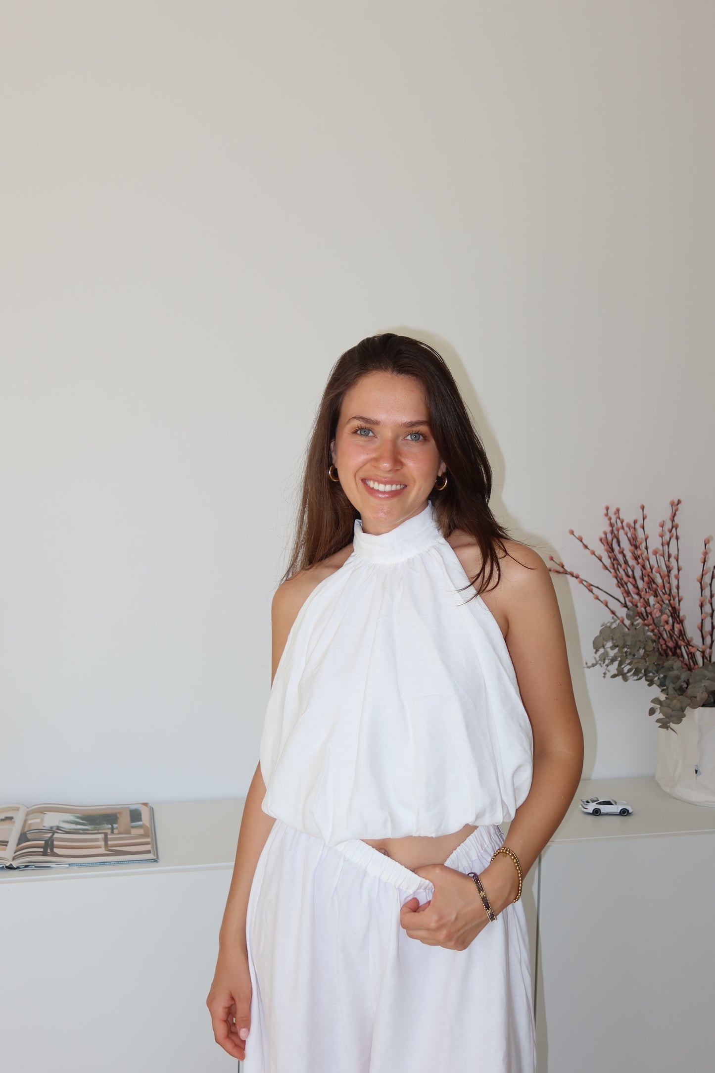 Neckholder Top - White