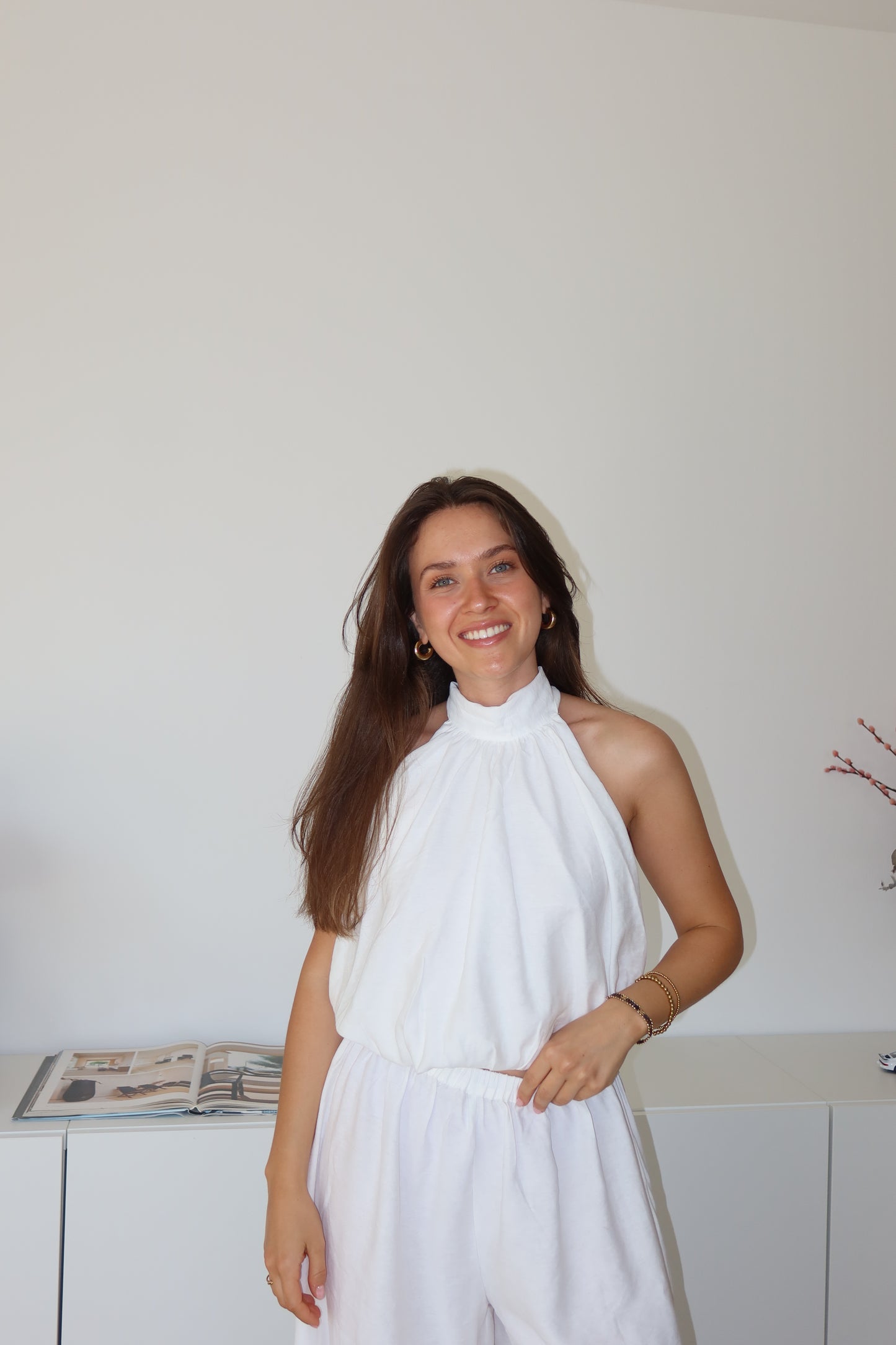 Neckholder Top - White