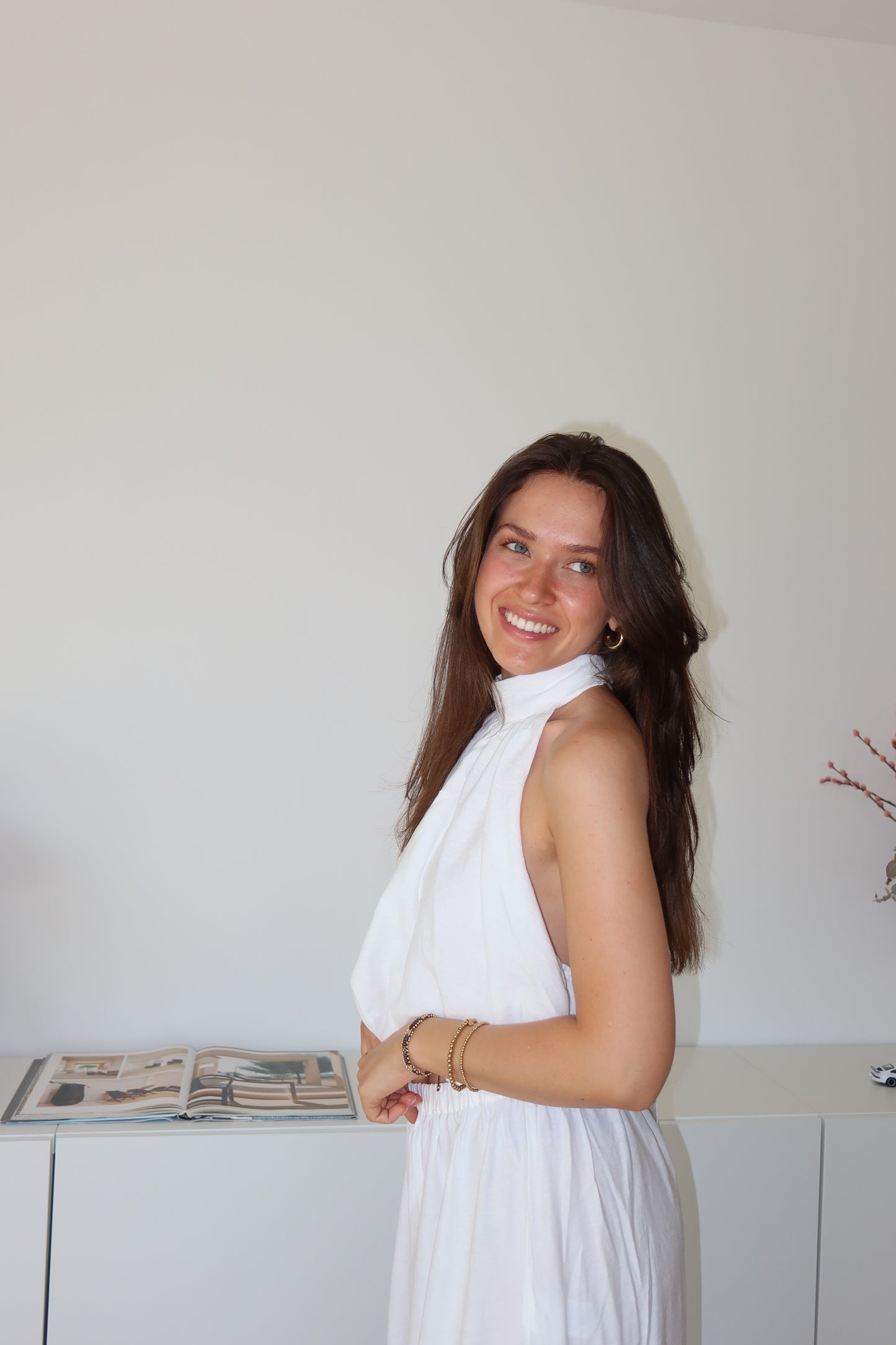 Neckholder Top - White