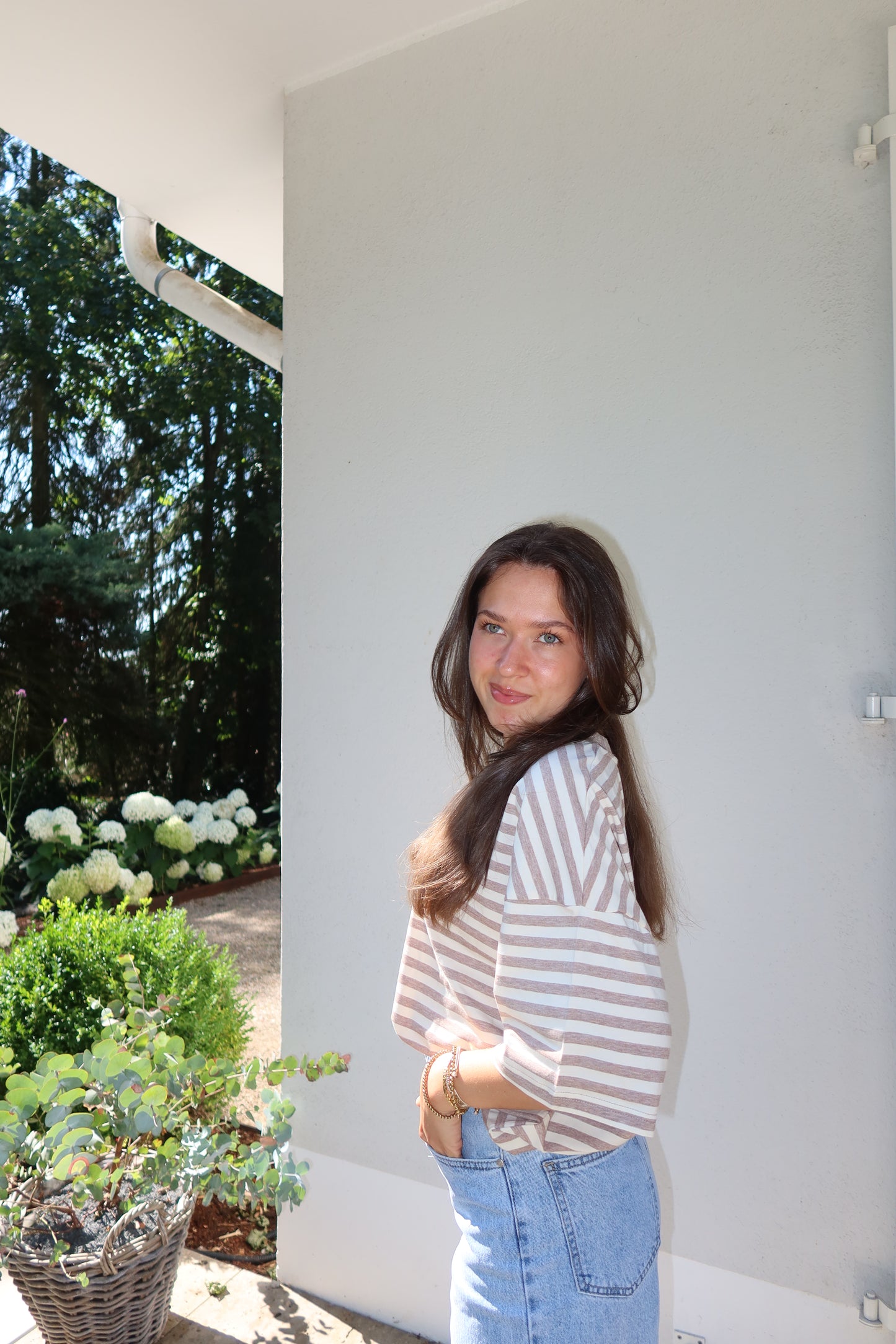 T-Shirt Stripe Oversize - Beige