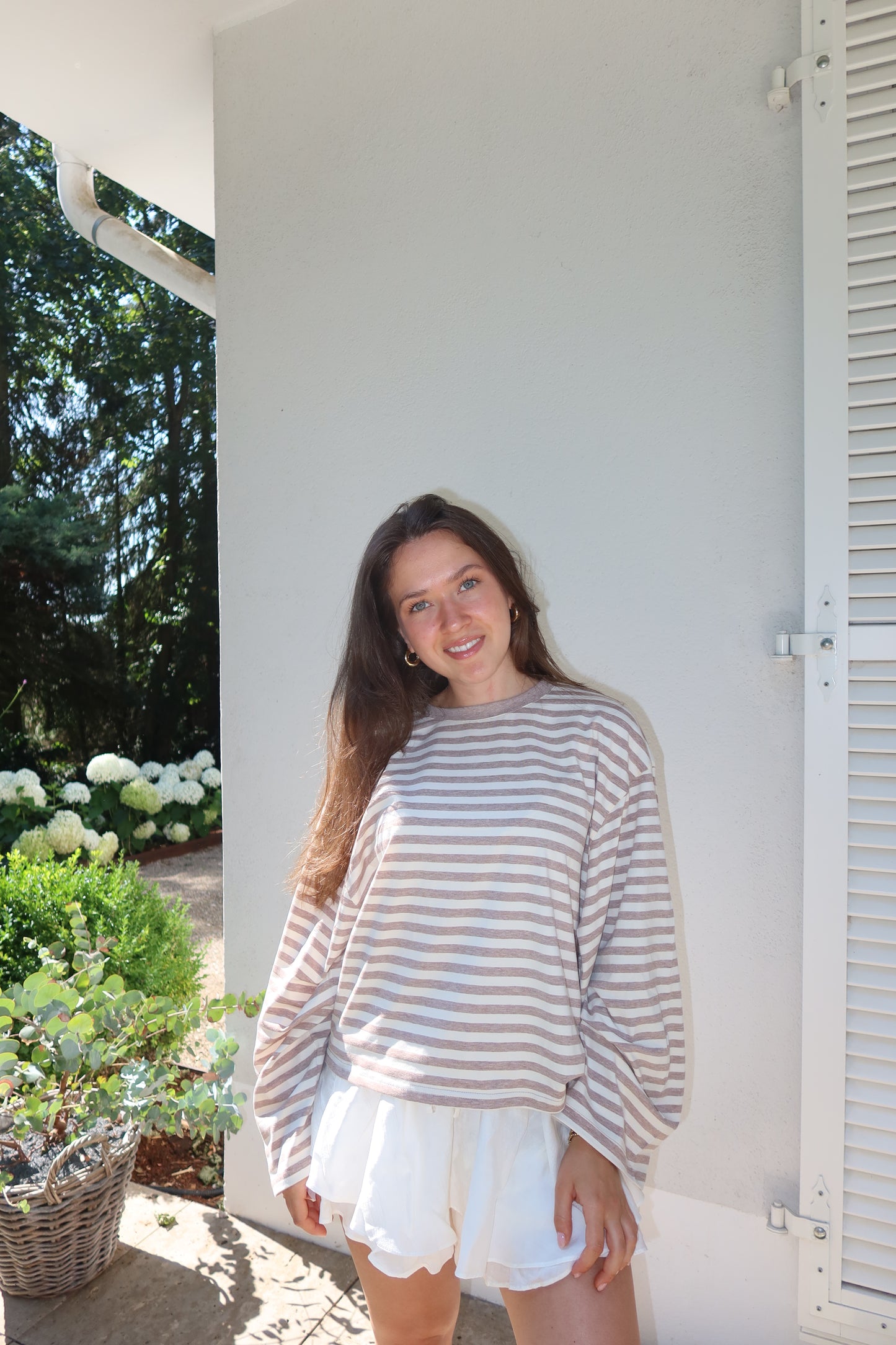 Longsleeve Stripe Oversize - beige