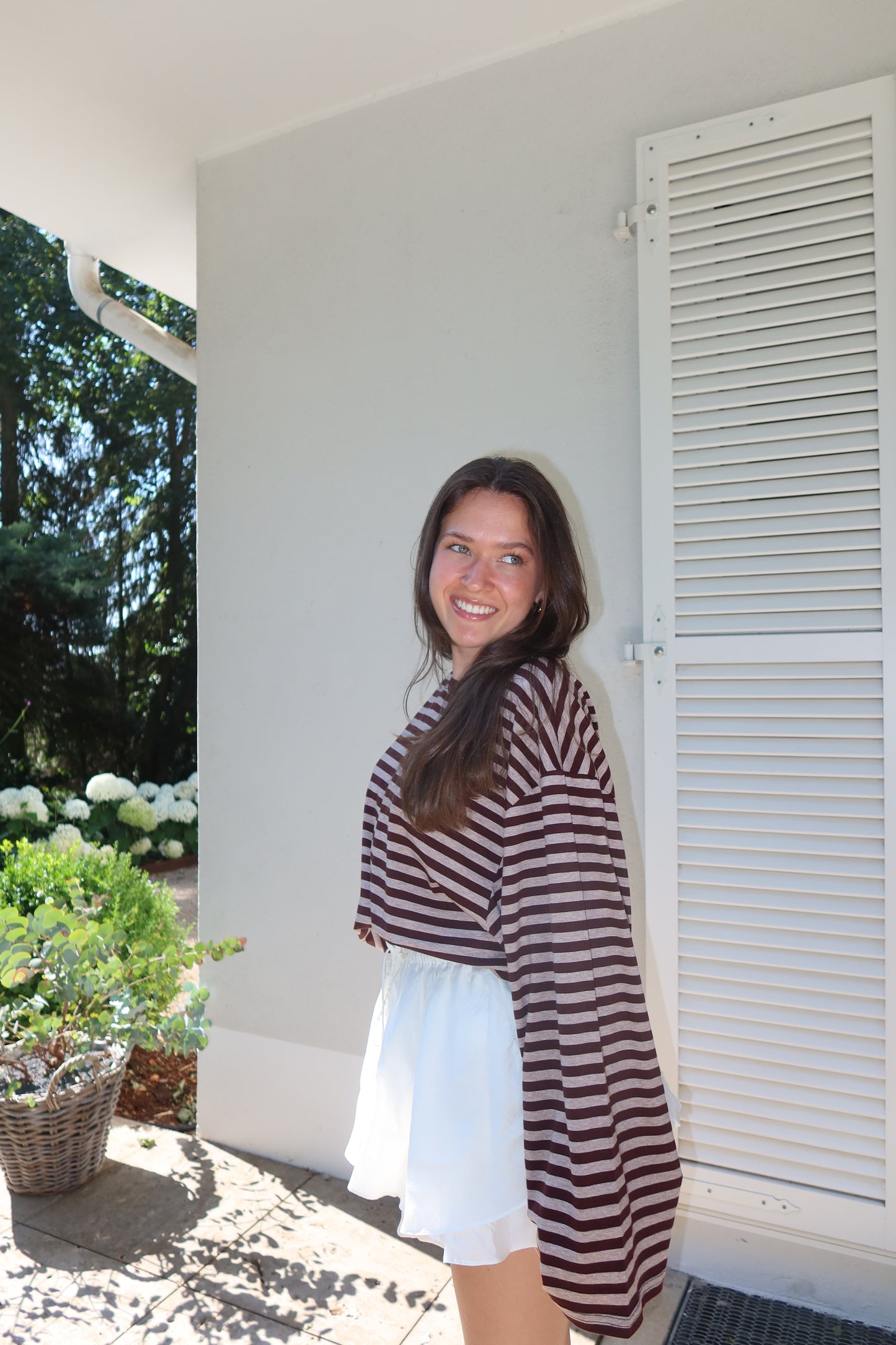 Longsleeve Stripe Oversize - Espresso