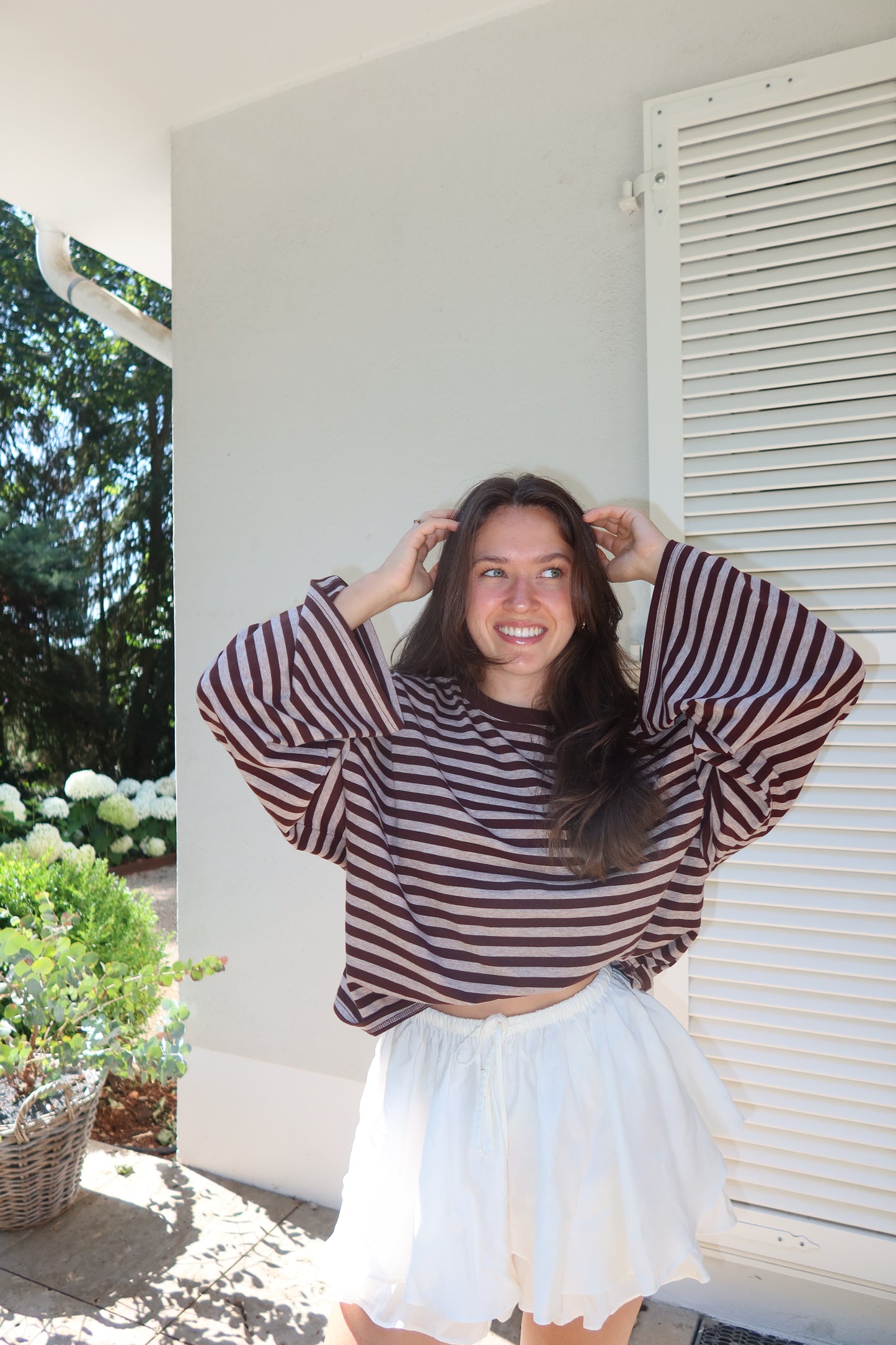Longsleeve Stripe Oversize - Espresso
