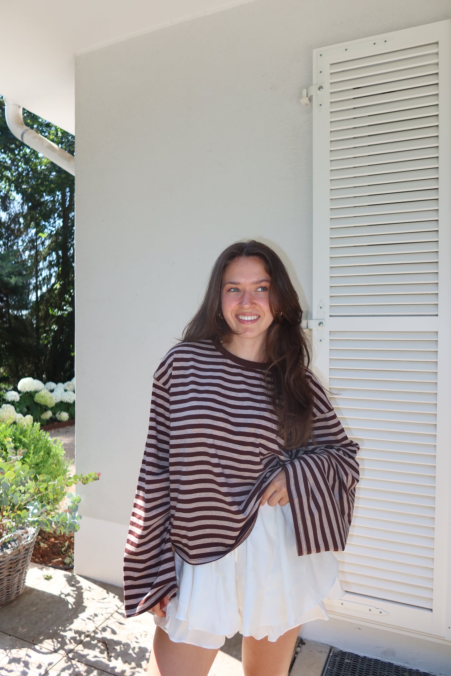 Longsleeve Stripe Oversize - Espresso