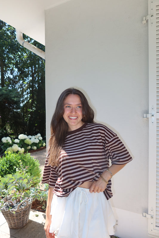 T-Shirt Stripe Oversize - Espresso