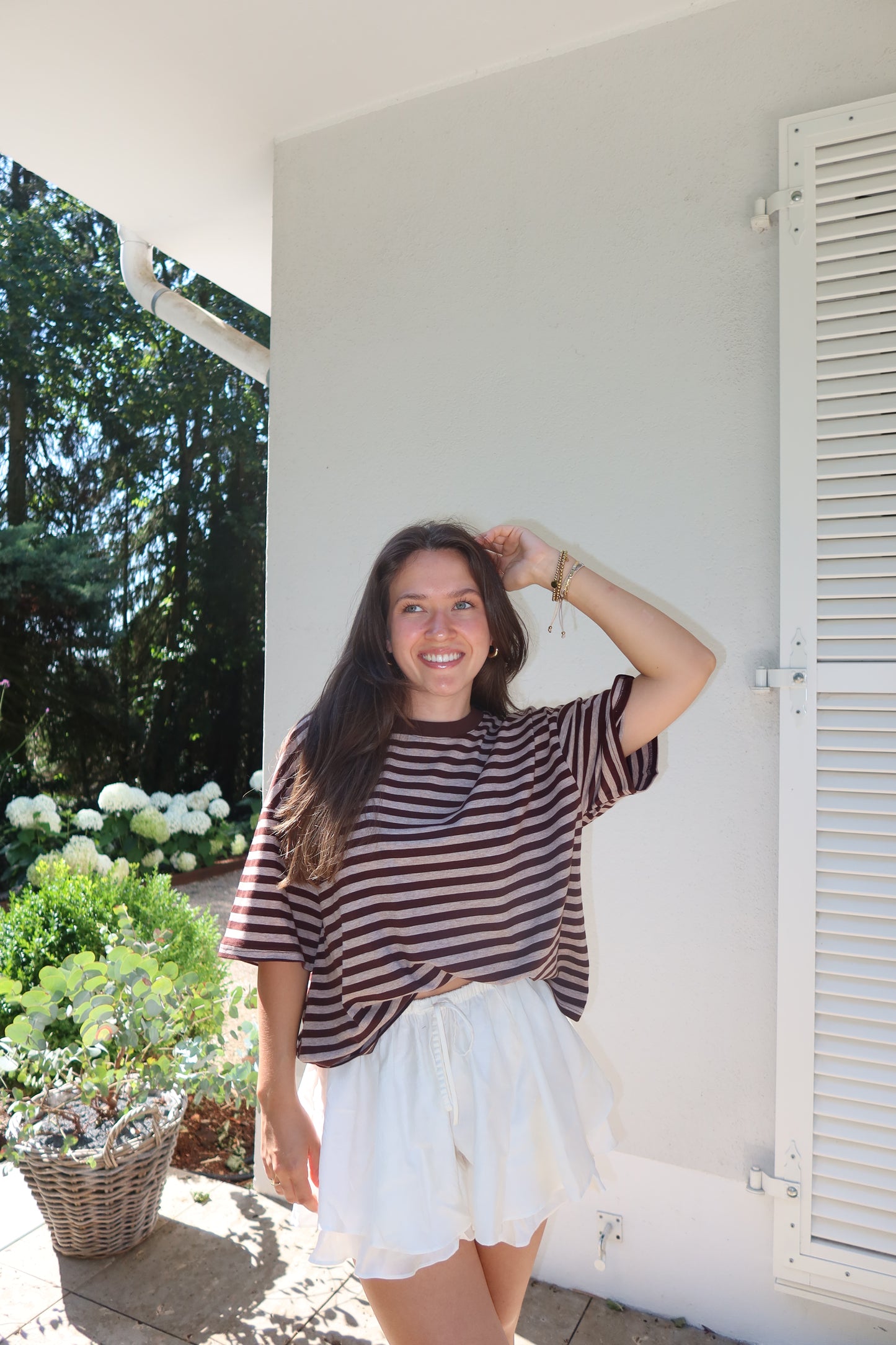 T-Shirt Stripe Oversize - Espresso