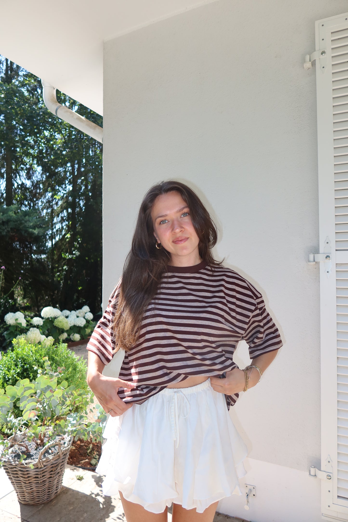 T-Shirt Stripe Oversize - Espresso