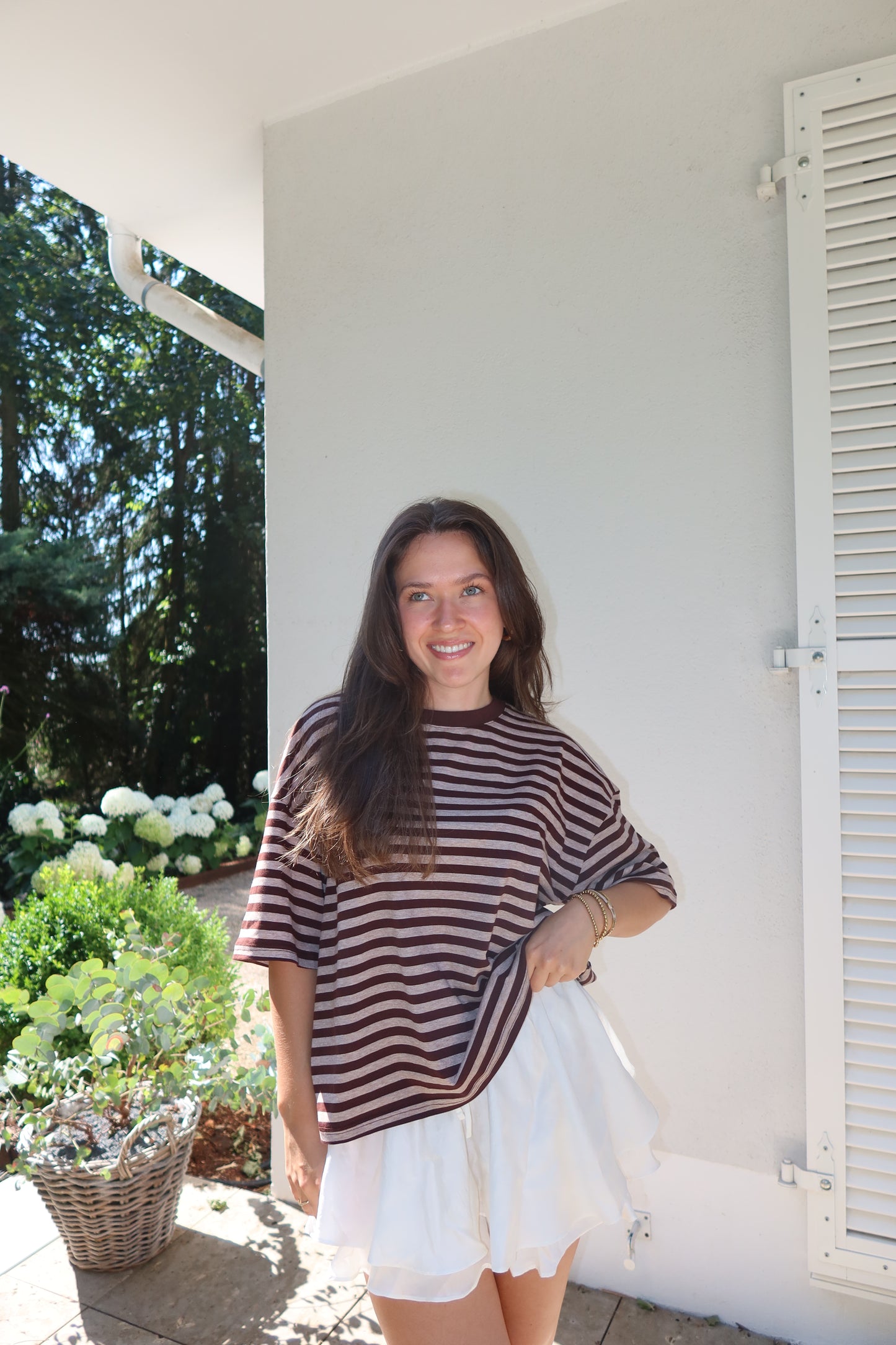 T-Shirt Stripe Oversize - Espresso