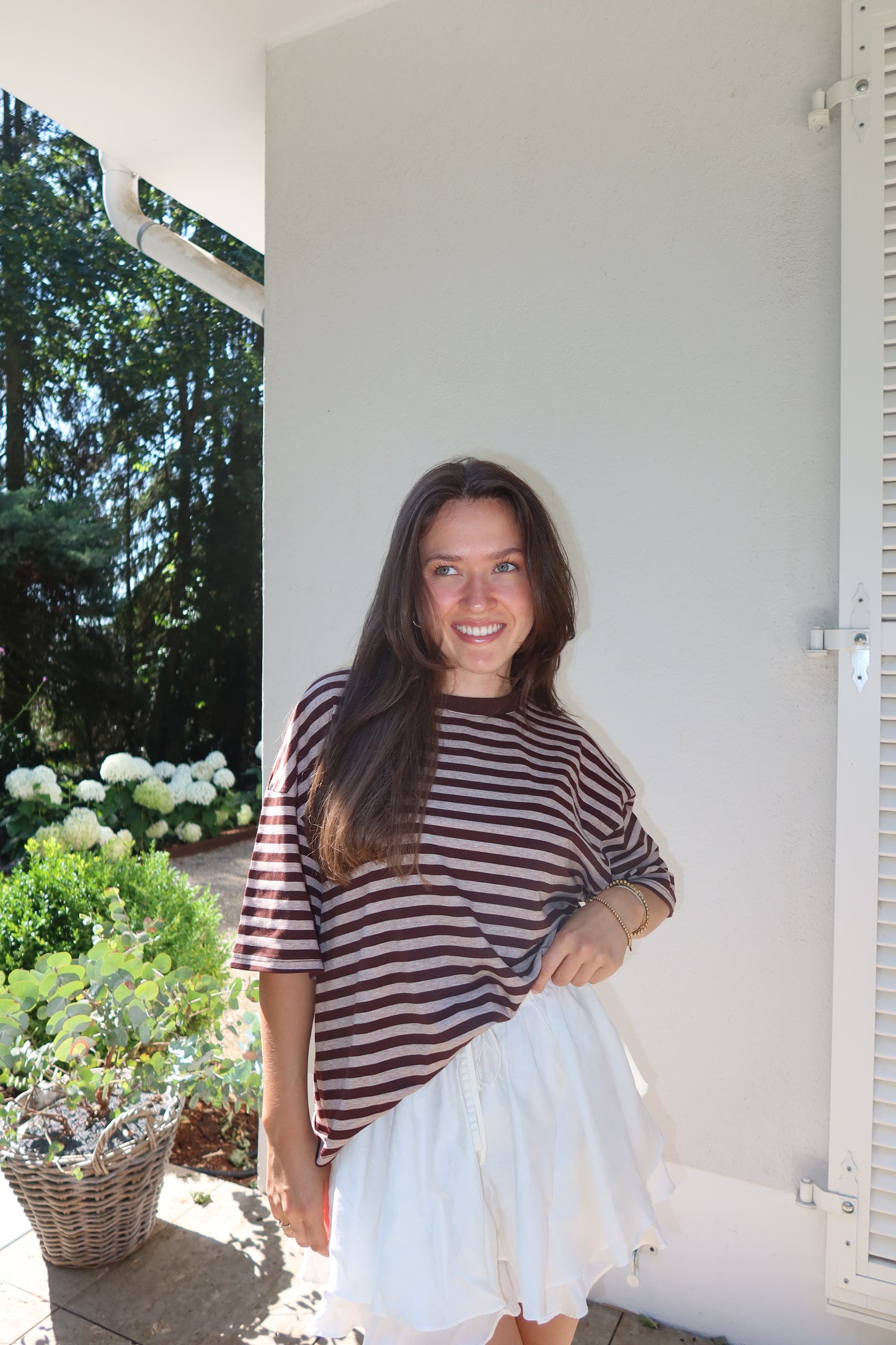 T-Shirt Stripe Oversize - Espresso