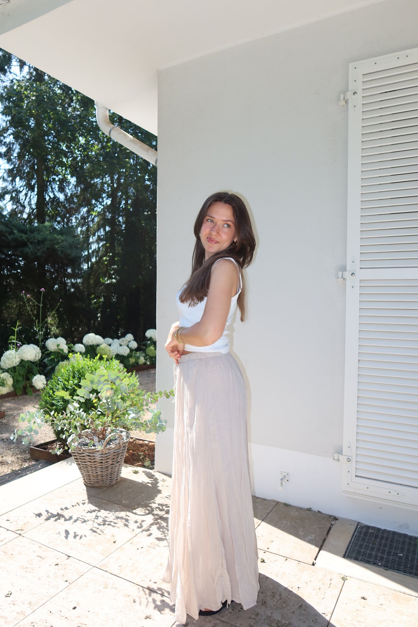 Maxi Skirt Crinkle- Beige