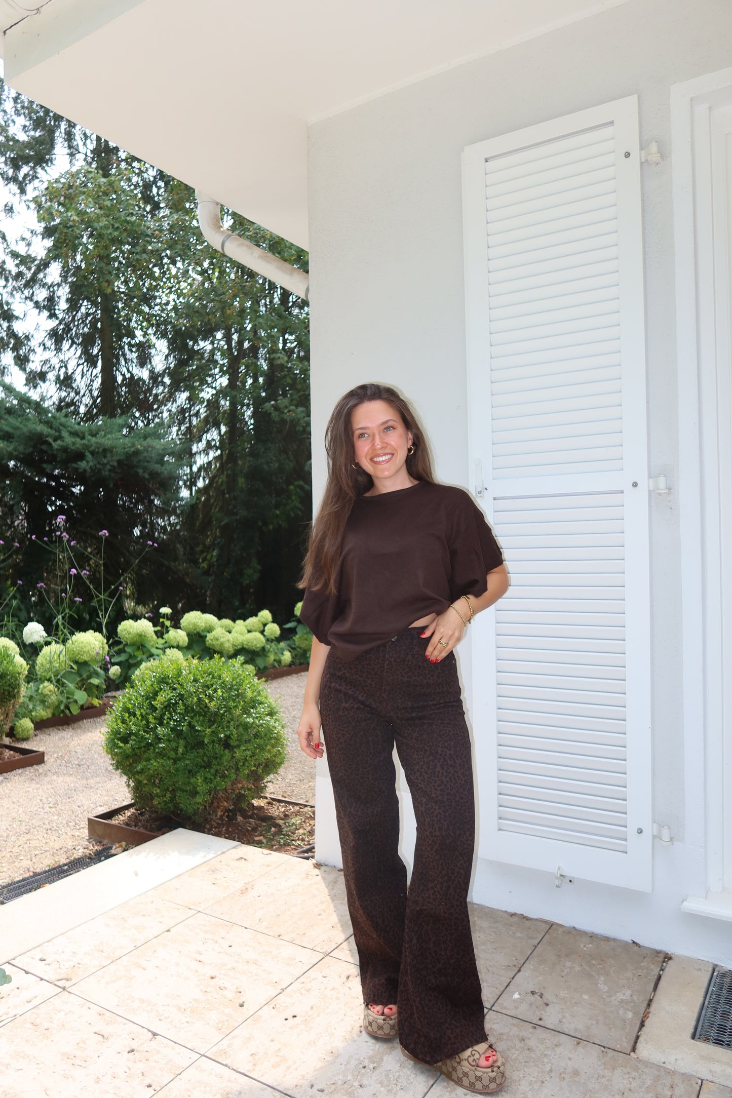 wide leg Jeans Leo  - Chocolate