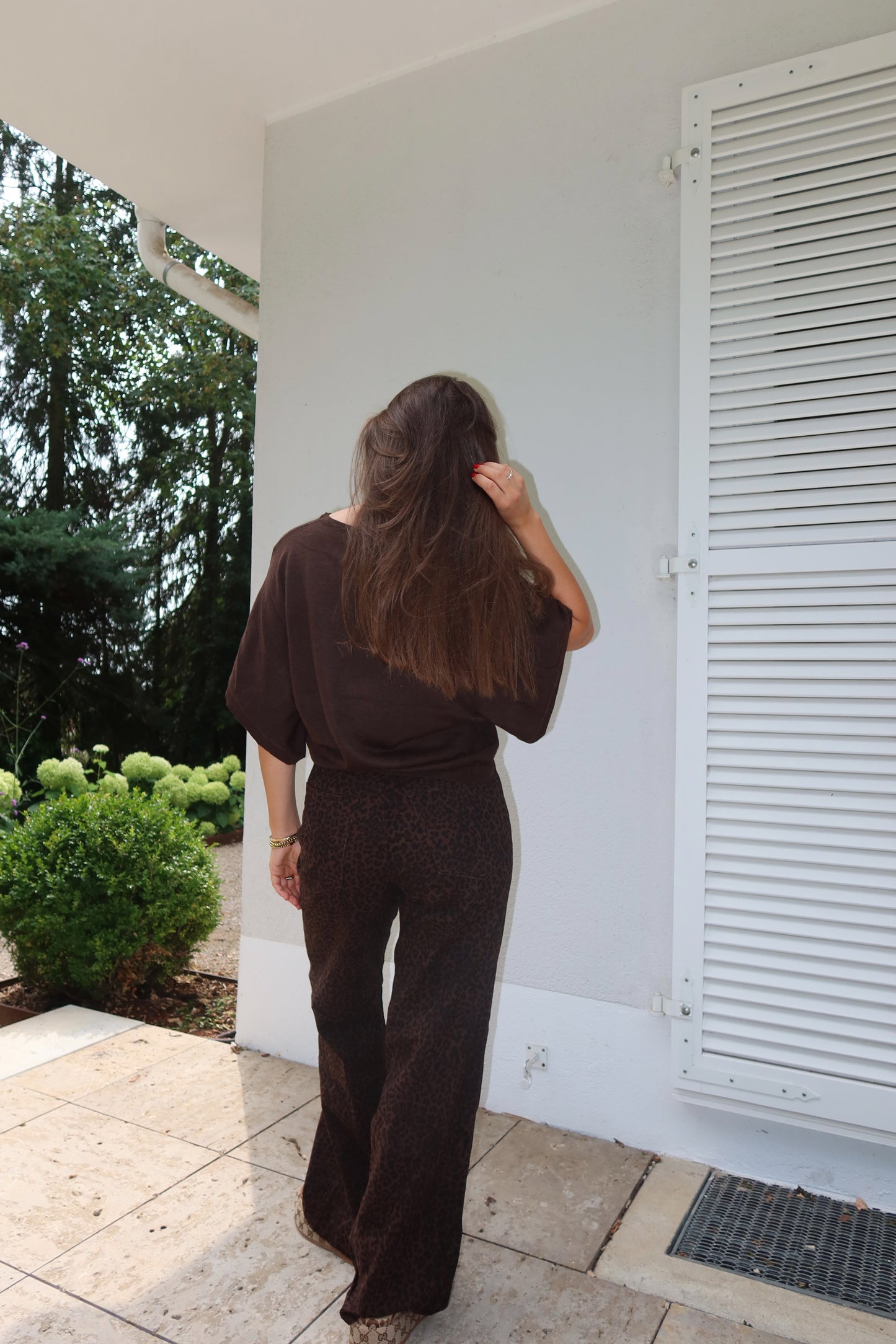 wide leg Jeans Leo  - Chocolate