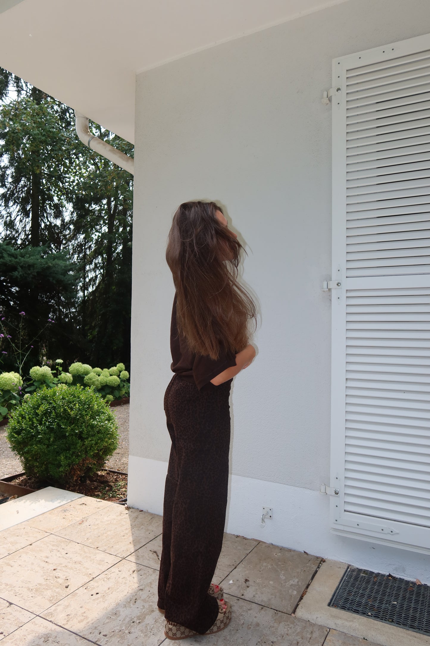 wide leg Jeans Leo  - Chocolate