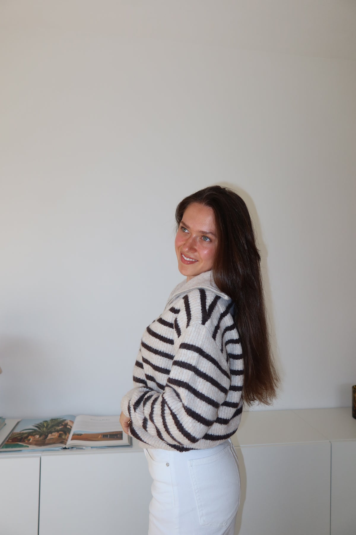 Pullover Zip -Taupe