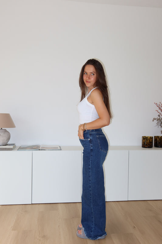 wide leg Jeans  - dark bluee