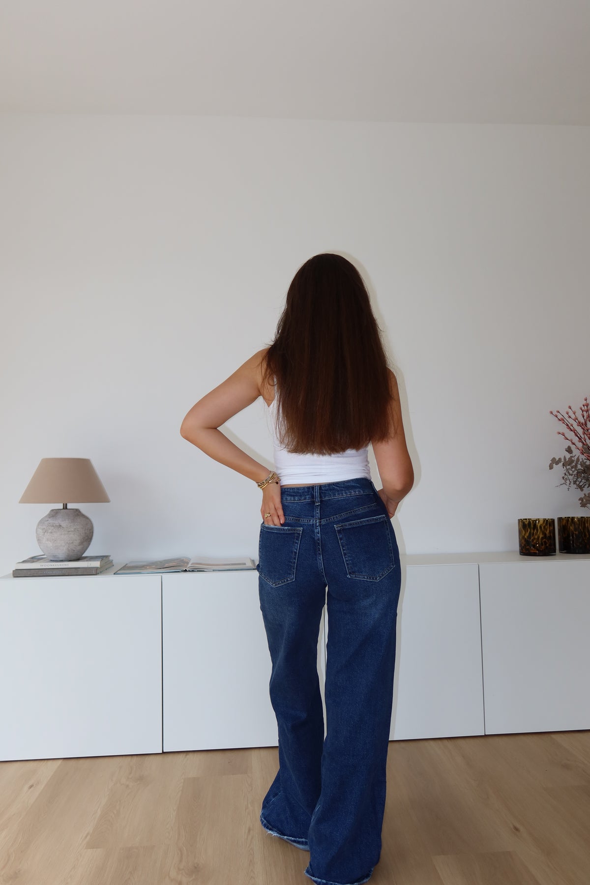 wide leg Jeans  - dark bluee