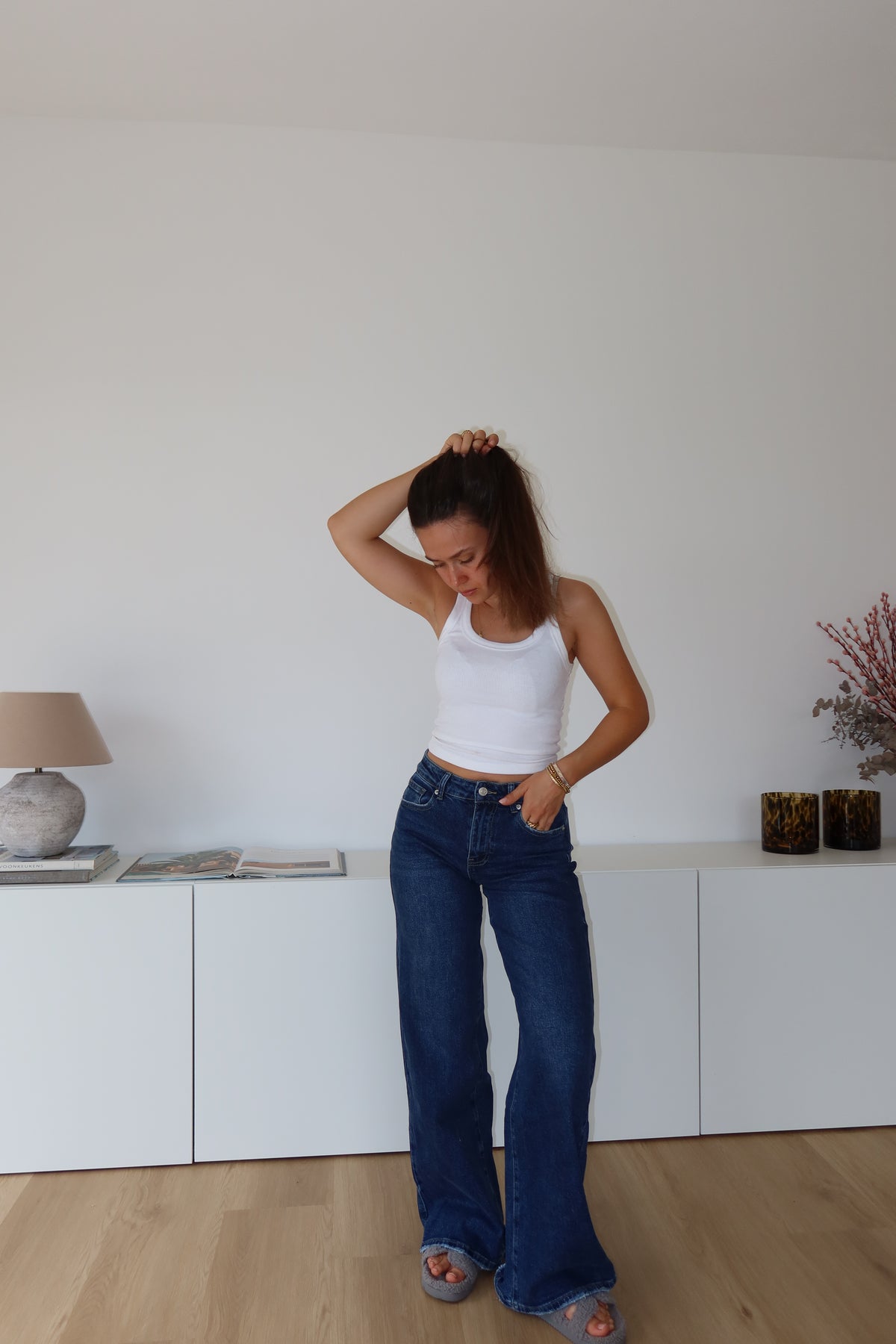 wide leg Jeans  - dark bluee