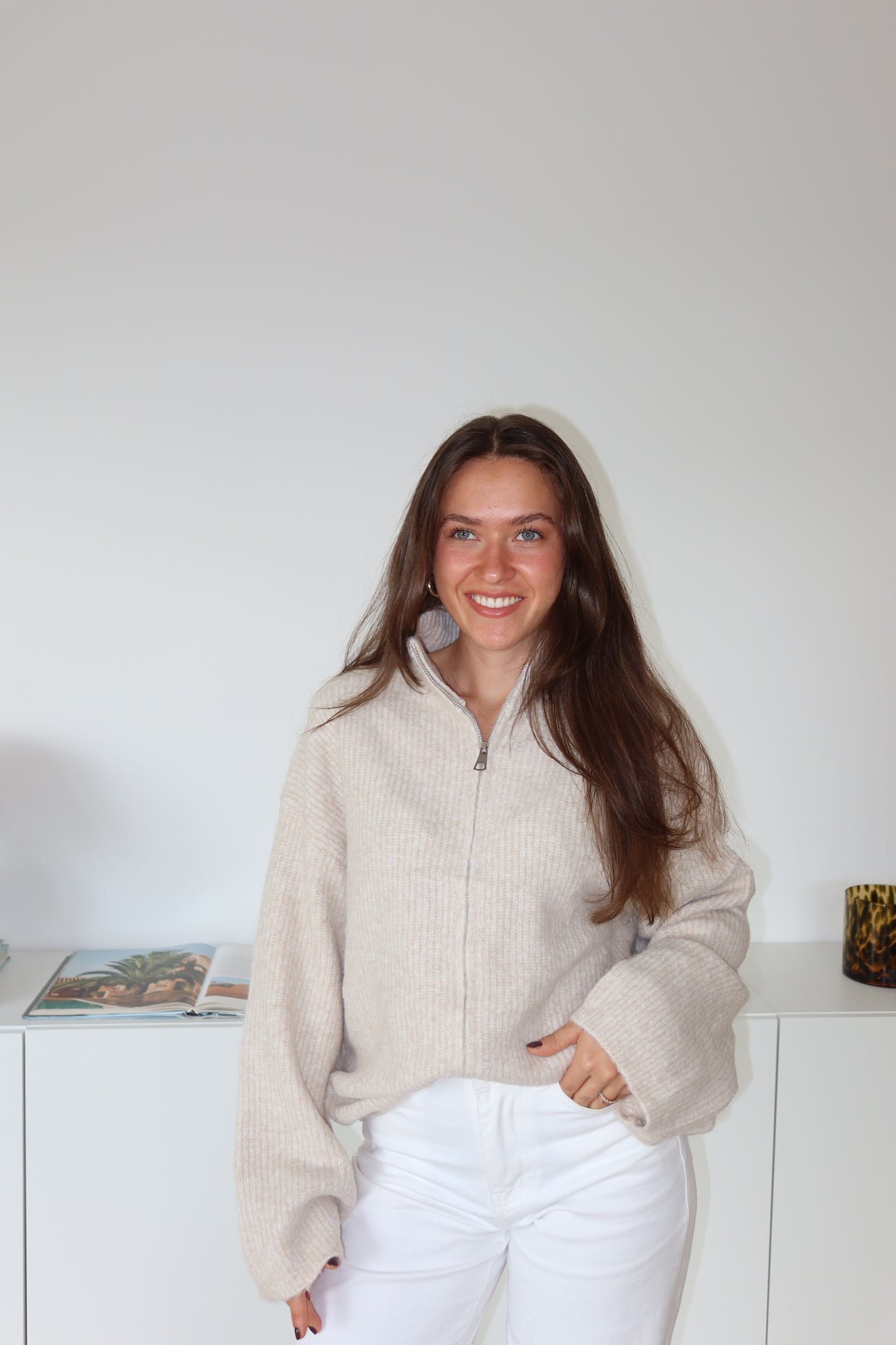Zip-Cardigan• beige