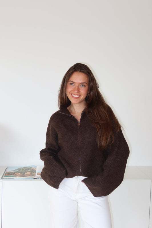 Zip-Cardigan• chocolate