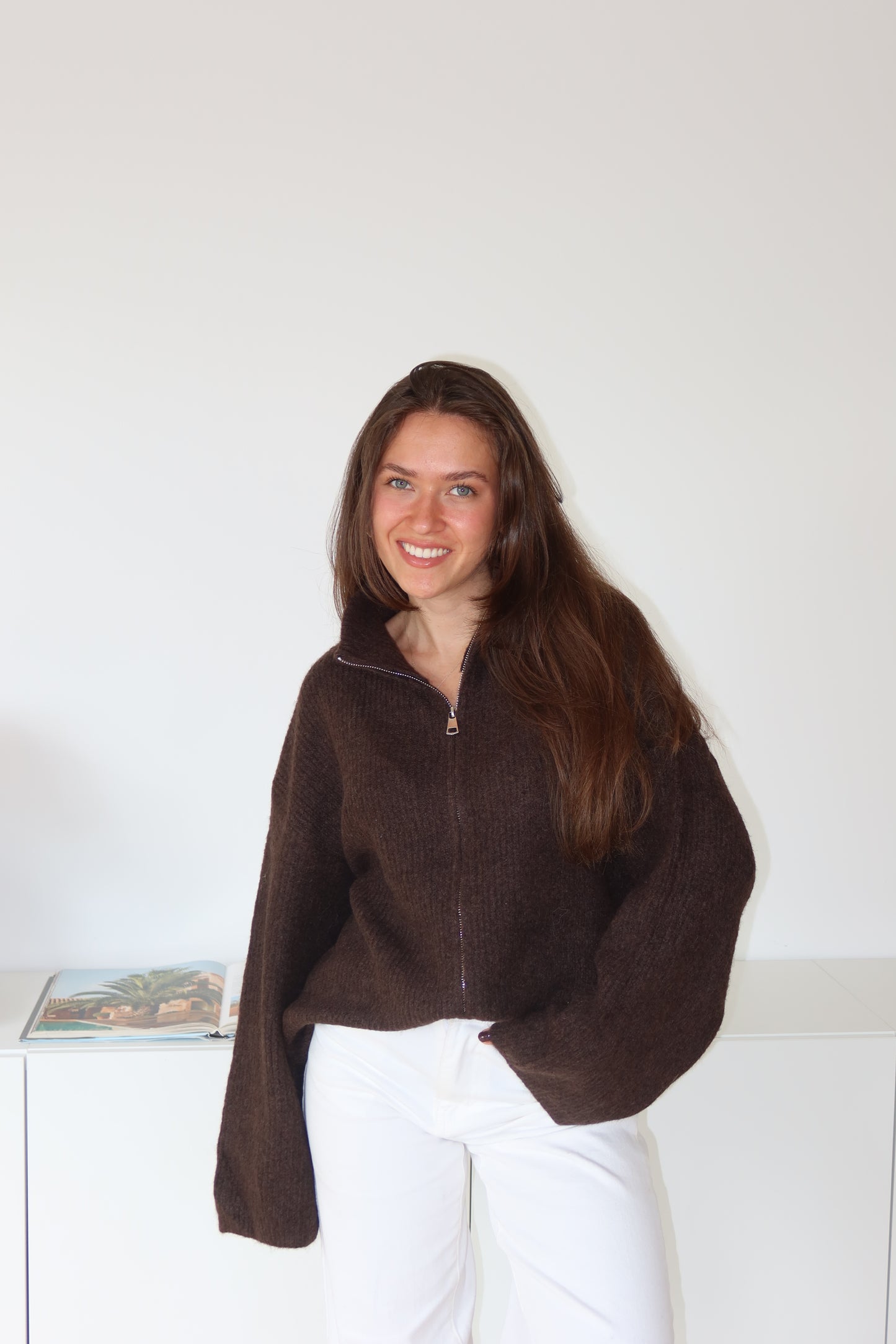 Zip-Cardigan• chocolate