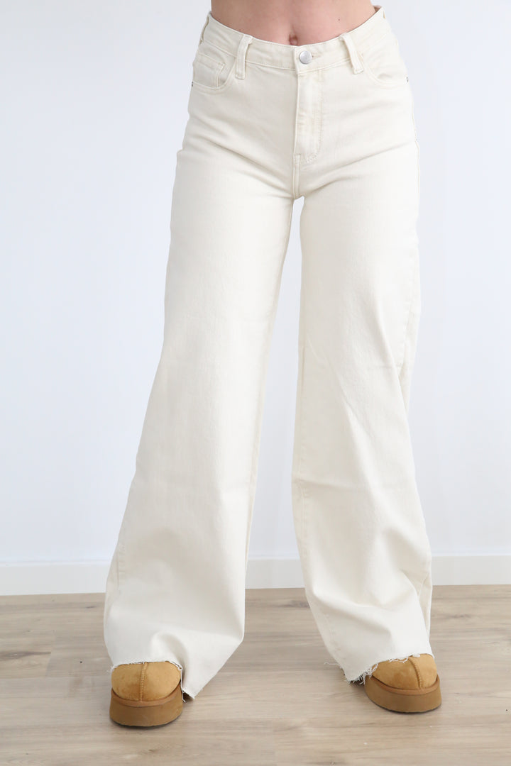 Super Wide leg Jeans beige