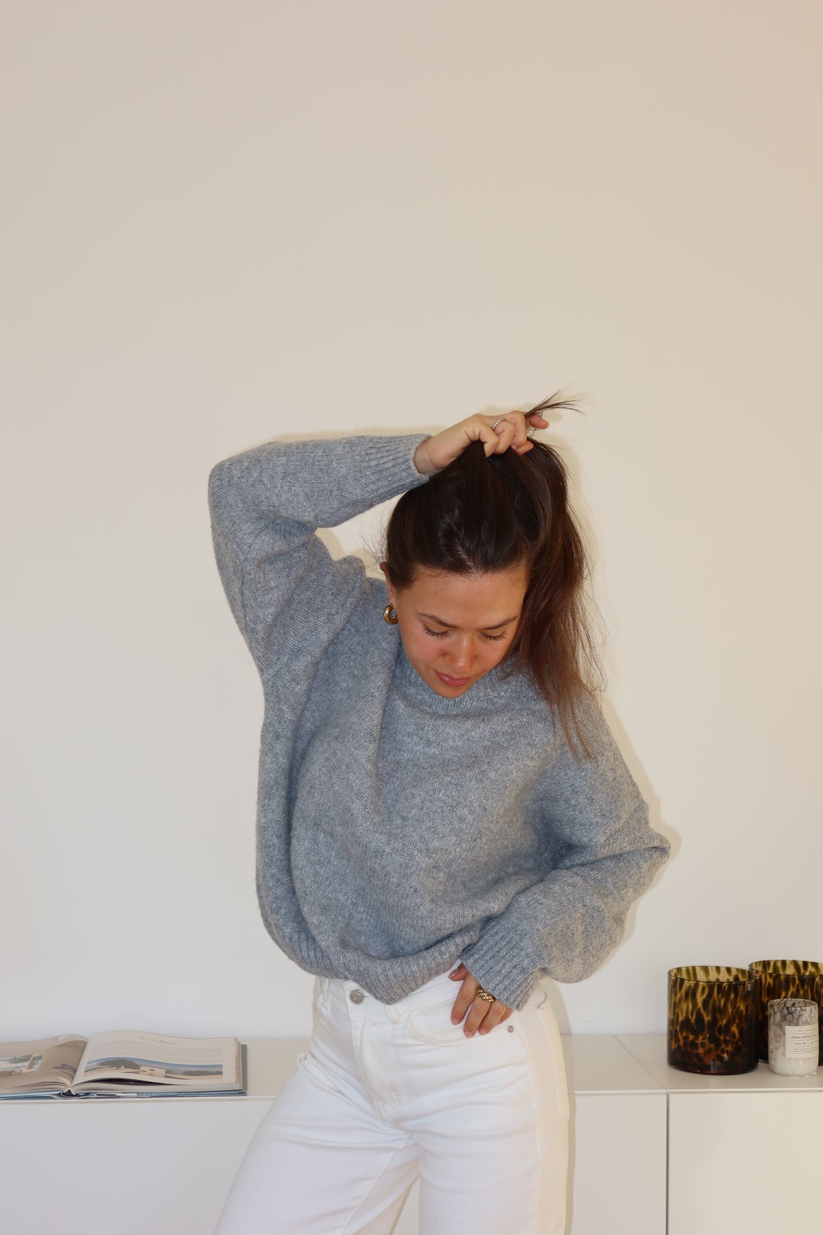 Basic Pullover - Grau