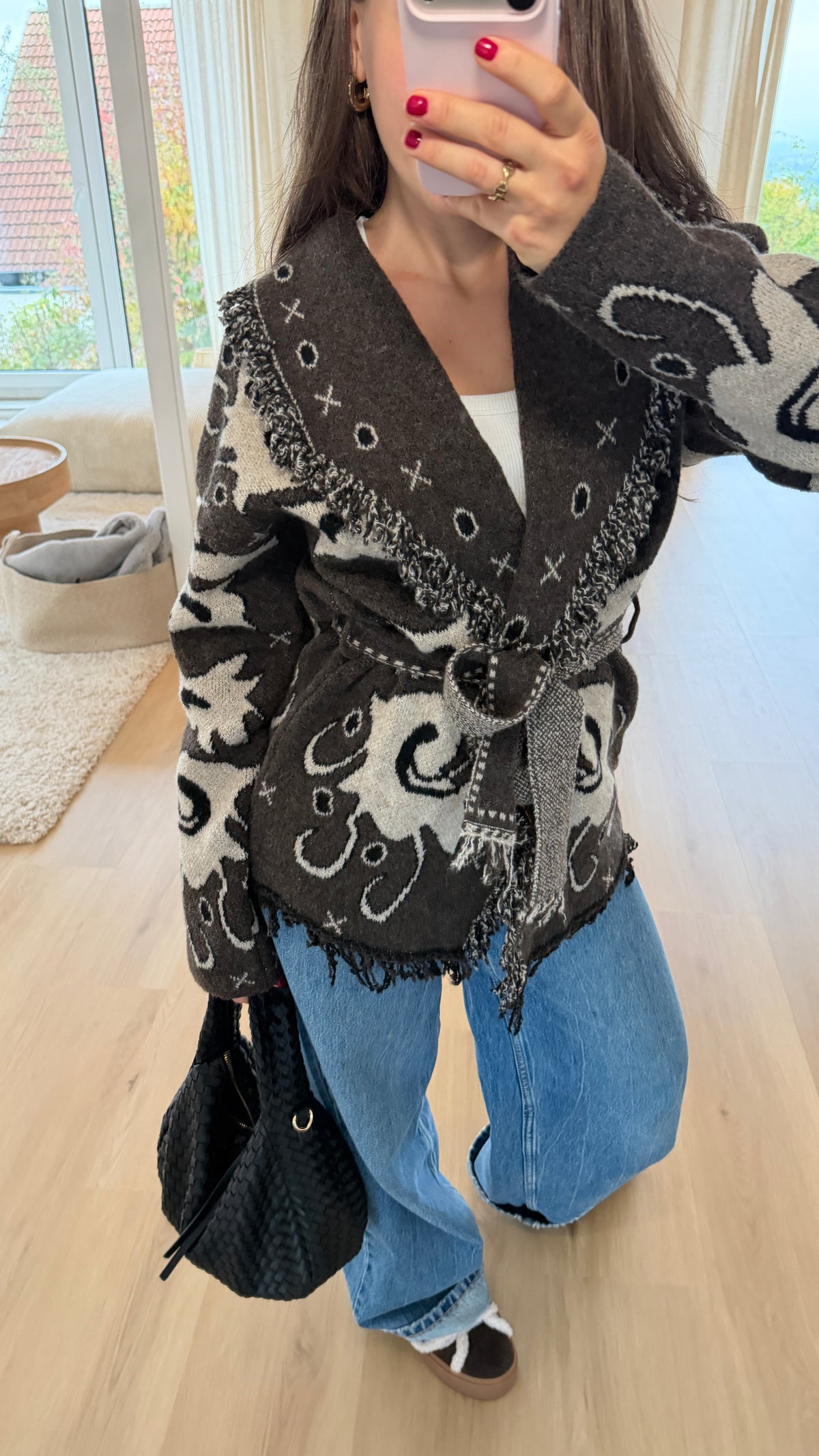 Cardigan Bow Paisley• Braun/Beige
