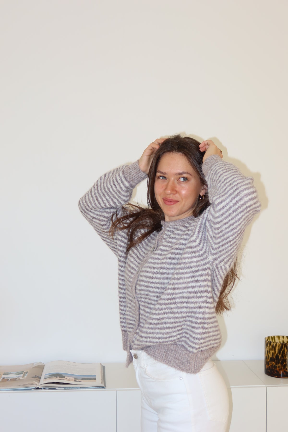 Cardigan Stripe powder • Taupe