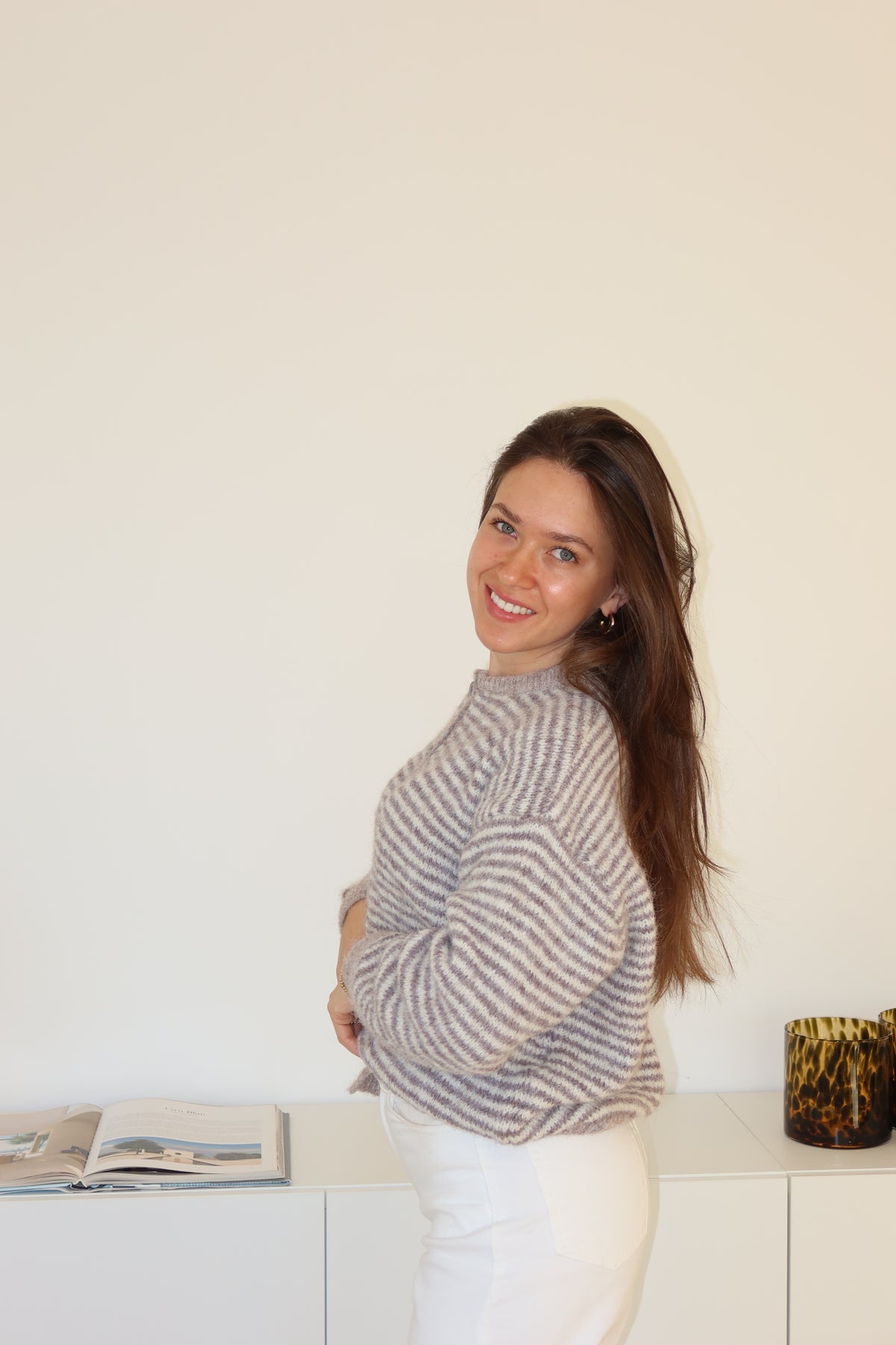 Cardigan Stripe powder • Taupe