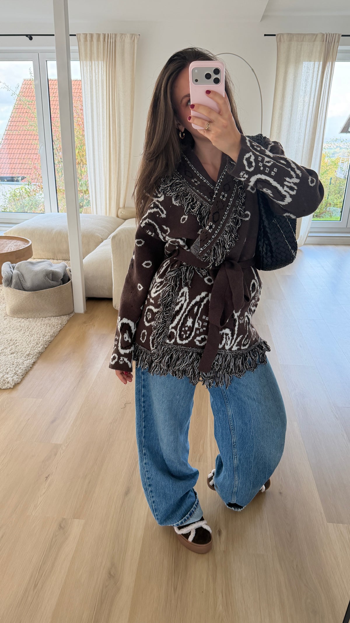 Cardigan Bow Paisley•  Braun