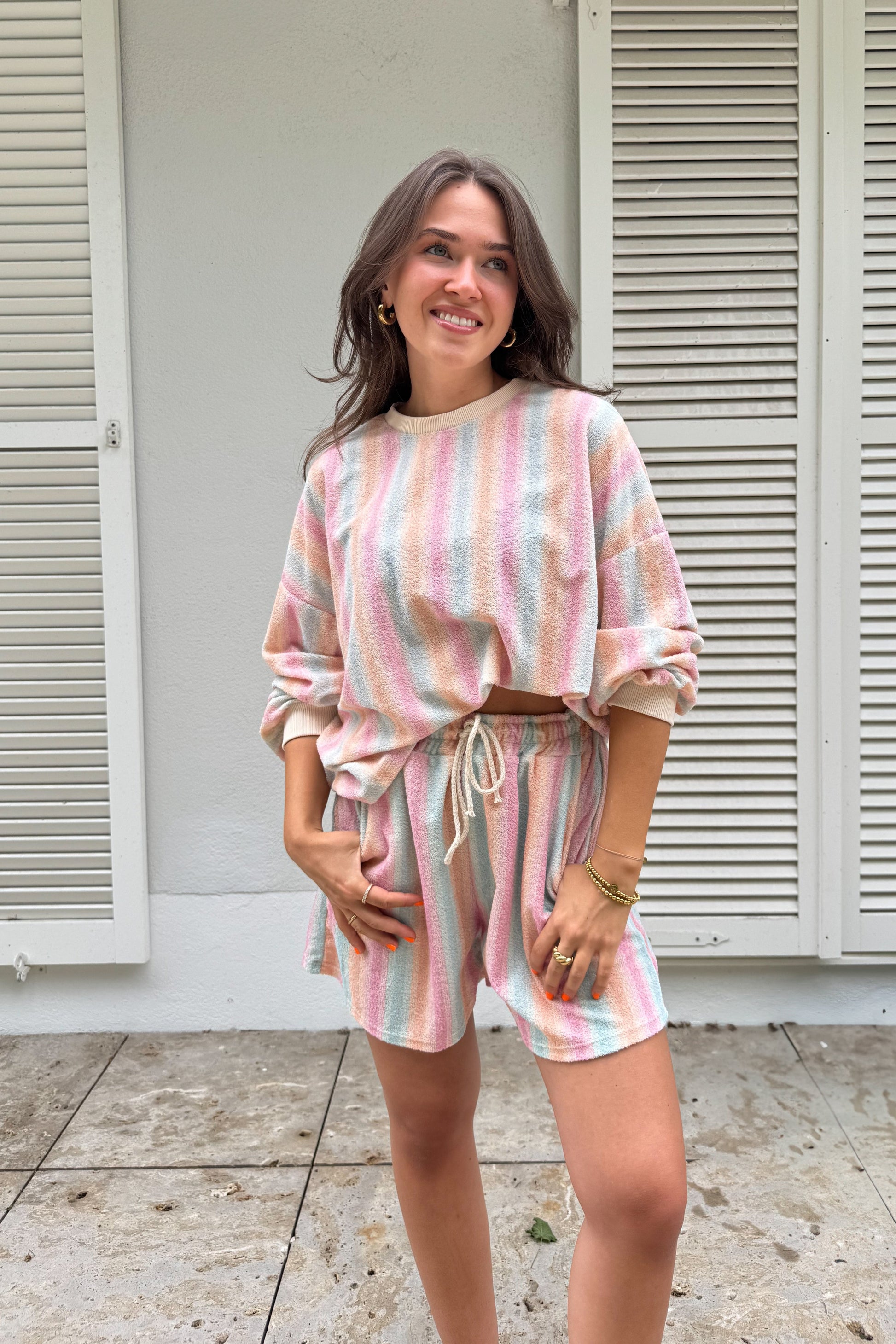 Shorts Stripe "Mira" Frottee