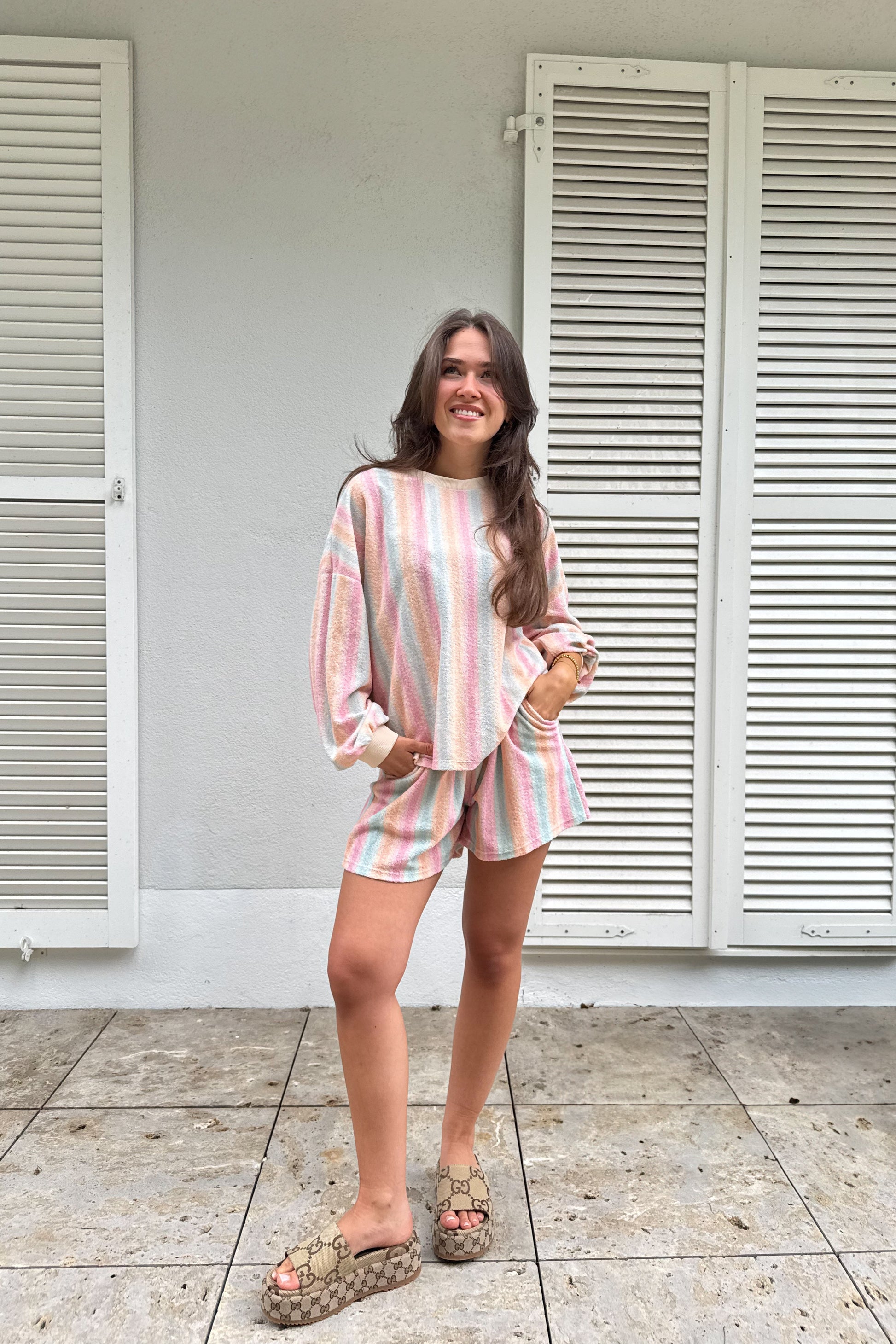 Shorts Stripe "Mira" Frottee