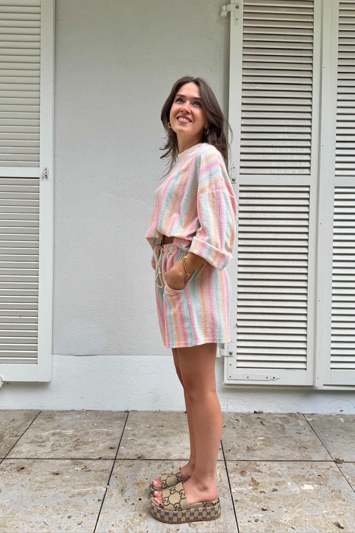 Shorts Stripe "Mira" Frottee