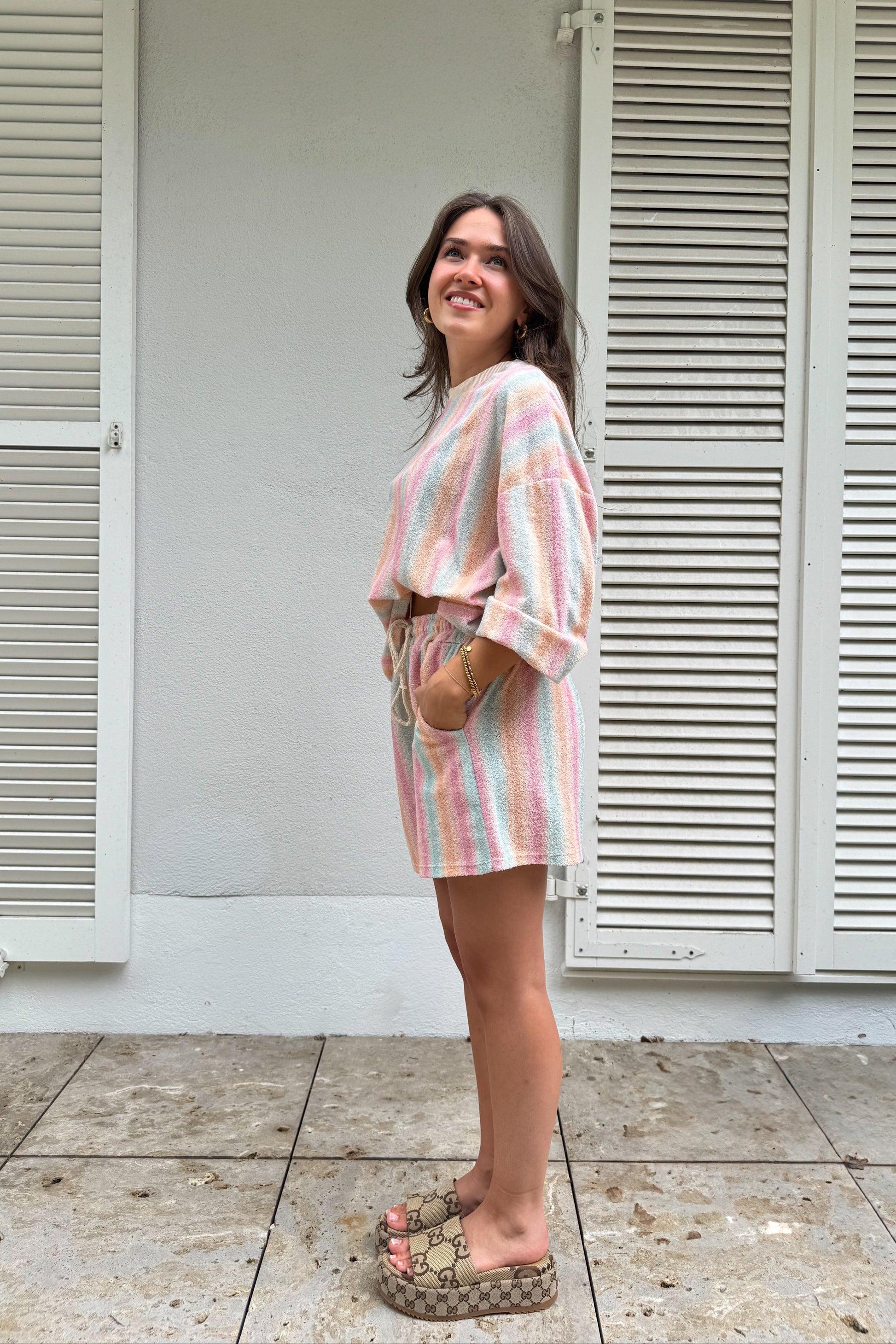 Shorts Stripe "Mira" Frottee