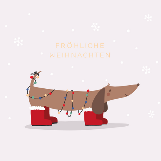 Postkarte "Weihnachts-Dackel"